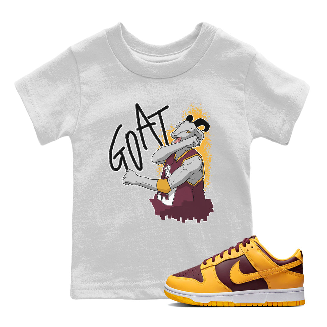 Dunk Arizona State Sneaker Match Tees Screaming Goat Sneaker Tees Dunk Arizona State Jordan to match sneaker T-Shirt Kids Shirts