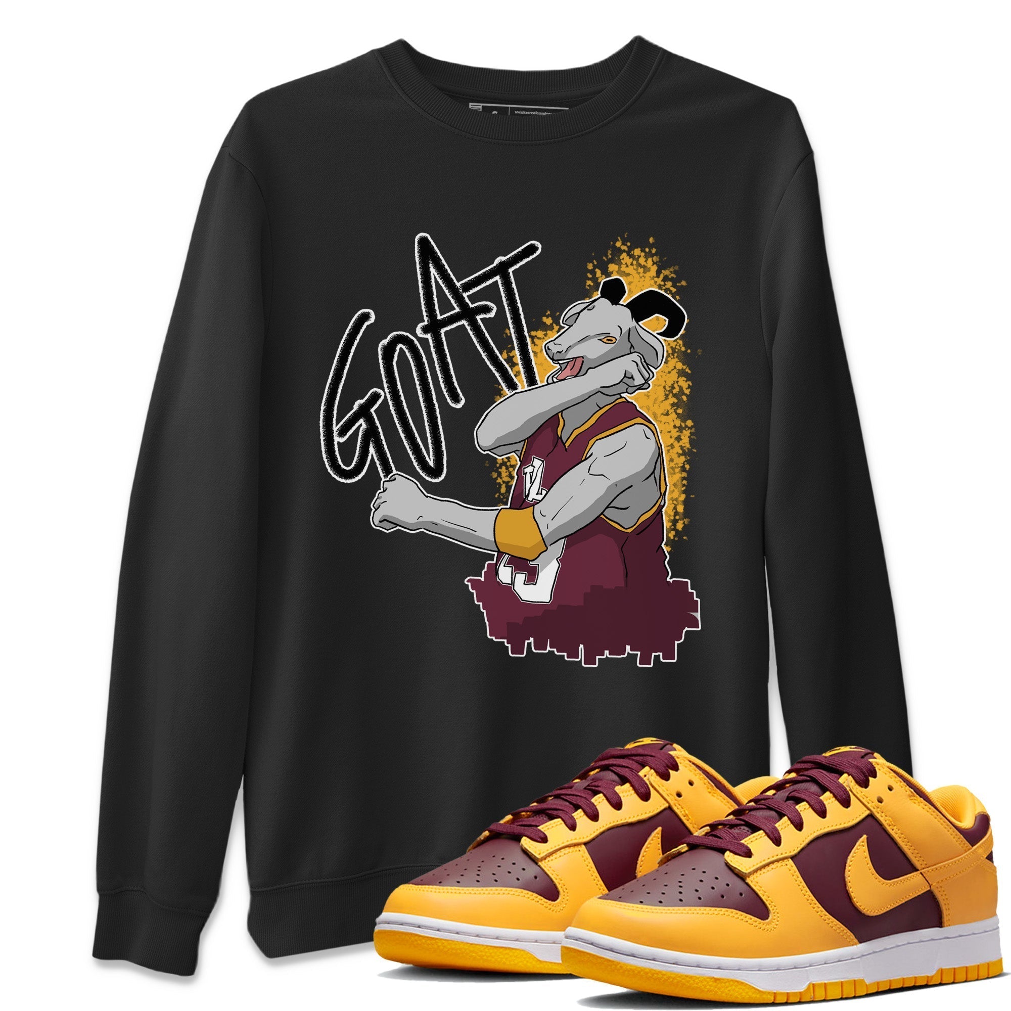 Dunk Arizona State Sneaker Match Tees Screaming Goat Sneaker Tees Dunk Arizona State Jordan to match sneaker T-Shirt Crew Neck Shirts