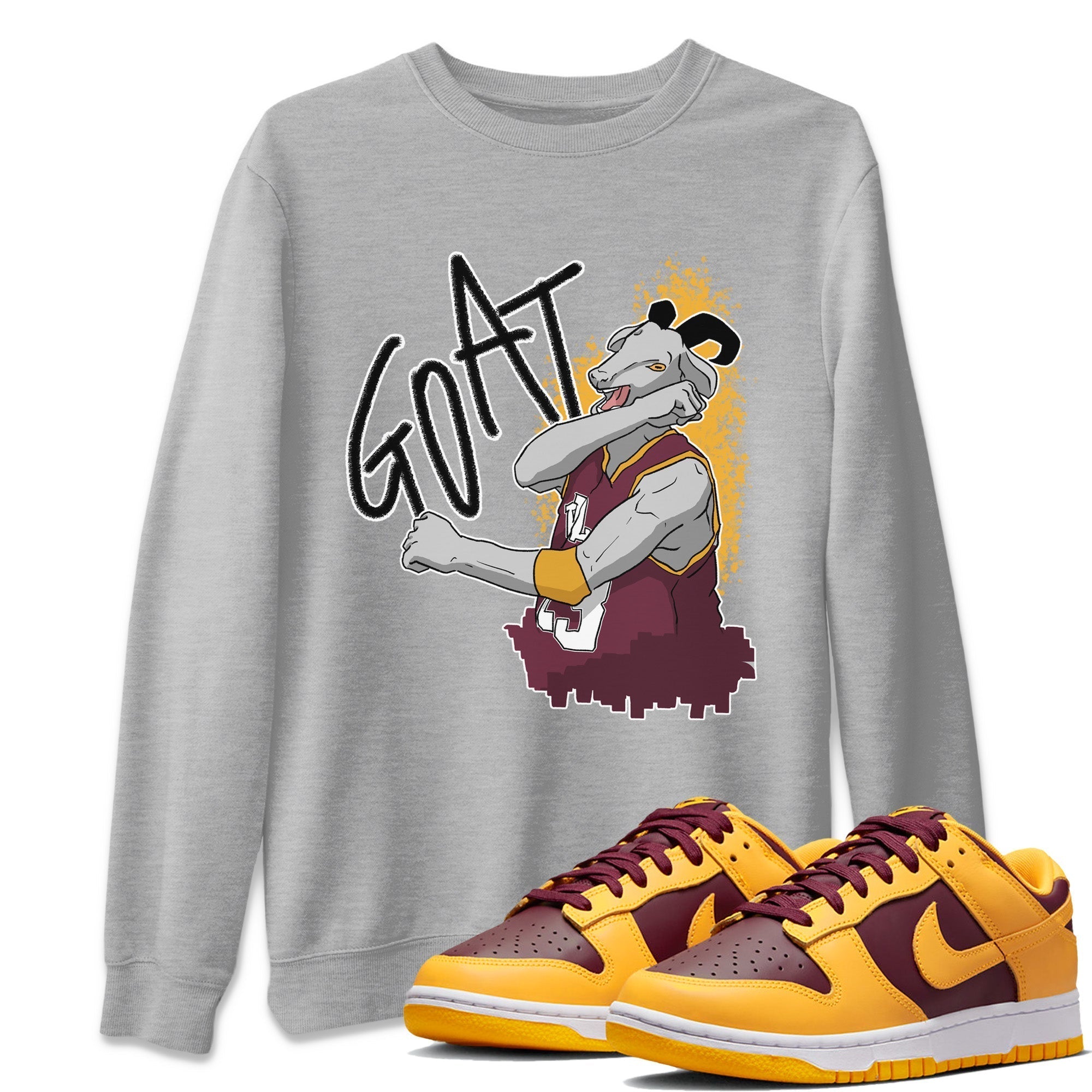 Dunk Arizona State Sneaker Match Tees Screaming Goat Sneaker Tees Dunk Arizona State Jordan to match sneaker T-Shirt Crew Neck Shirts
