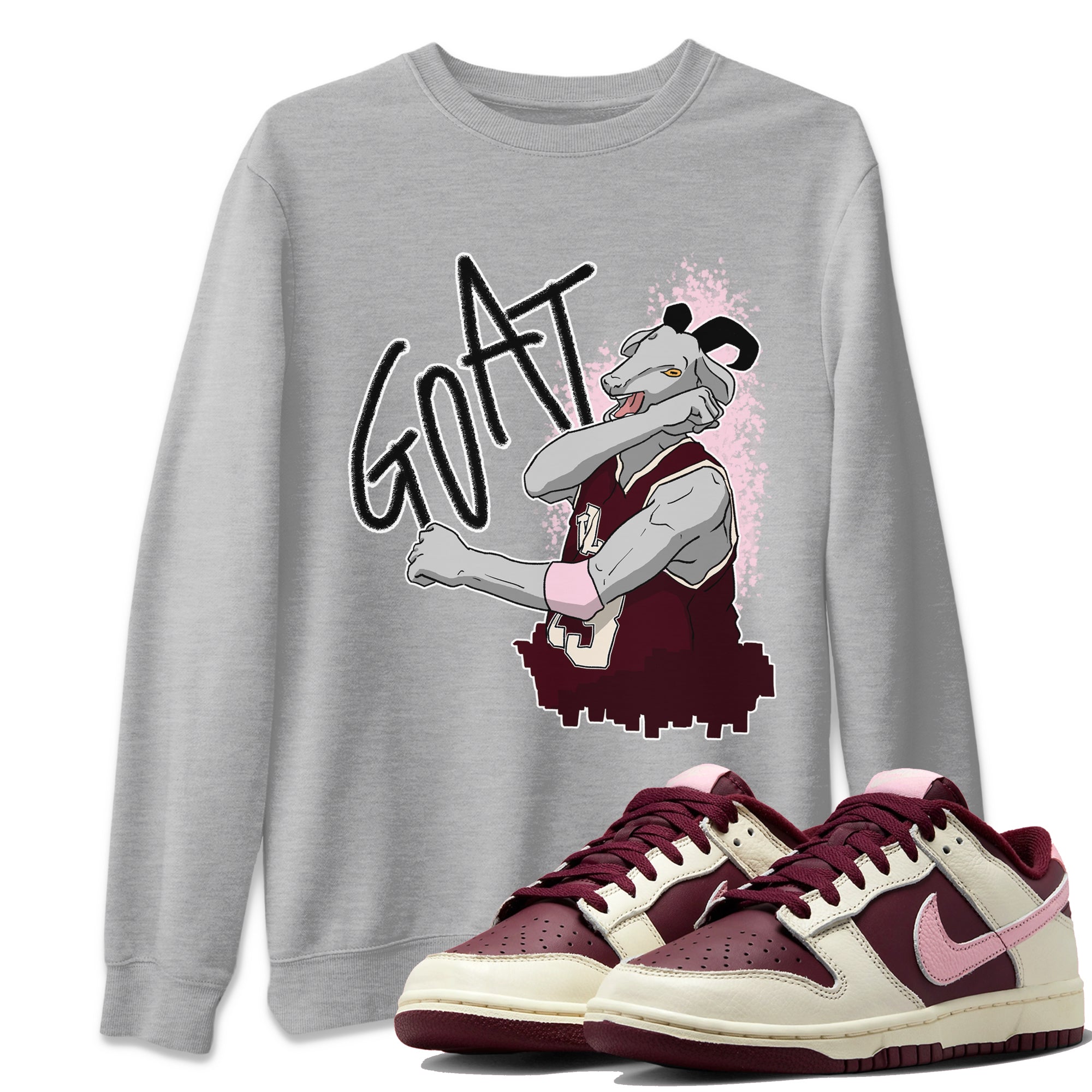 Dunk Valentines Day Sneaker Match Tees Screaming Goat Sneaker Tees Dunk Valentines Day Jordan to match sneaker T-Shirt Crew Neck Shirts