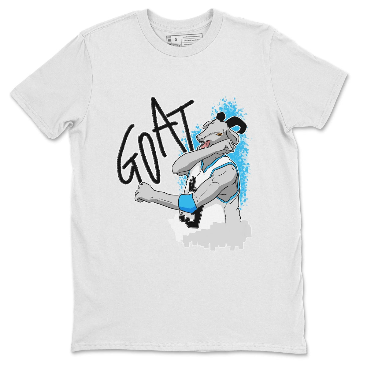 Jordan 1 Powder Blue Sneaker Matching T-Shirt Screaming Goat Sneaker Tees Jordan 1 Powder Blue Sneaker Release Tees Crew Neck Tees