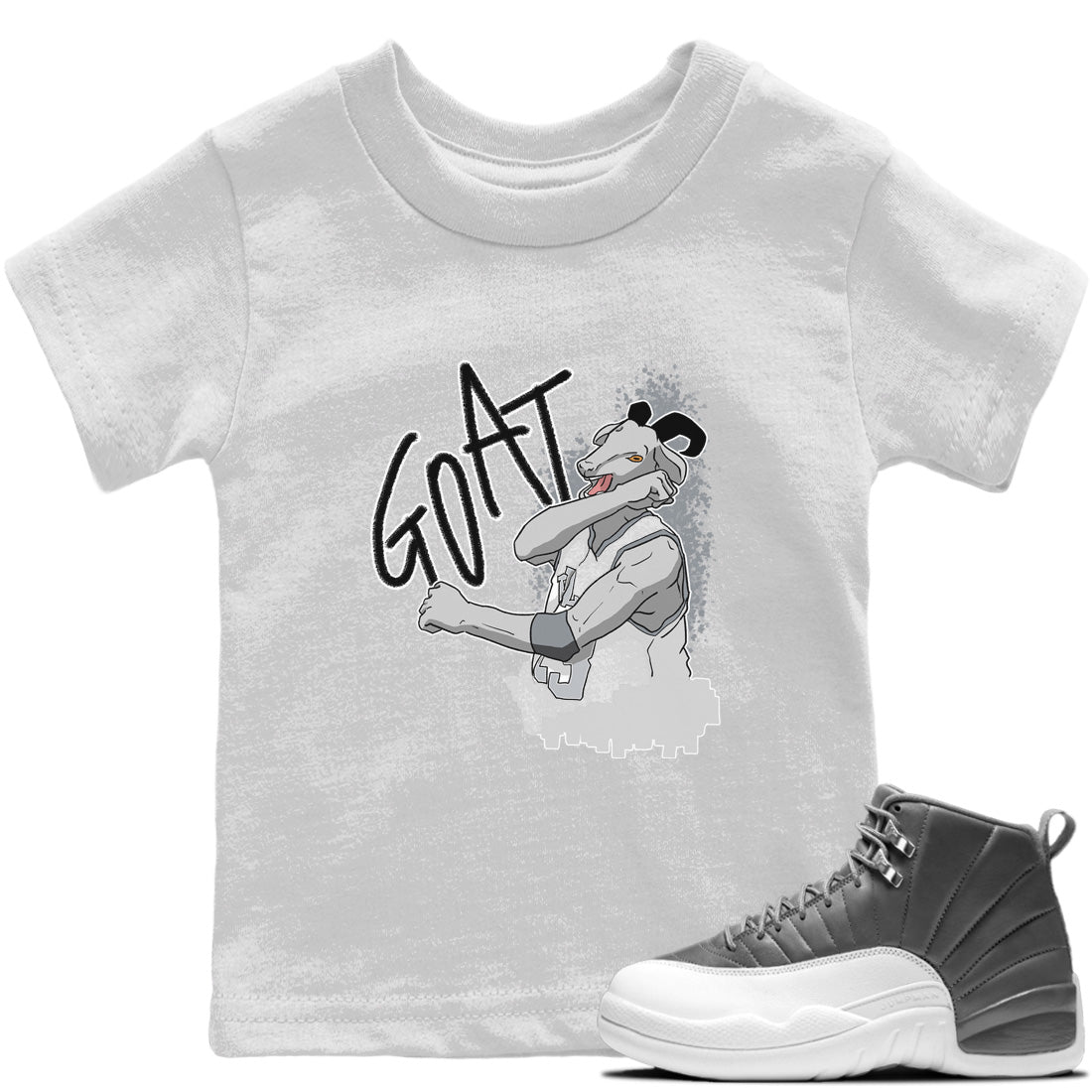 Jordan 12 Stealth Sneaker Matching T-Shirt Screaming Goat Sneaker Tees Jordan 12 Stealth Sneaker Release Tees Kids Shirts