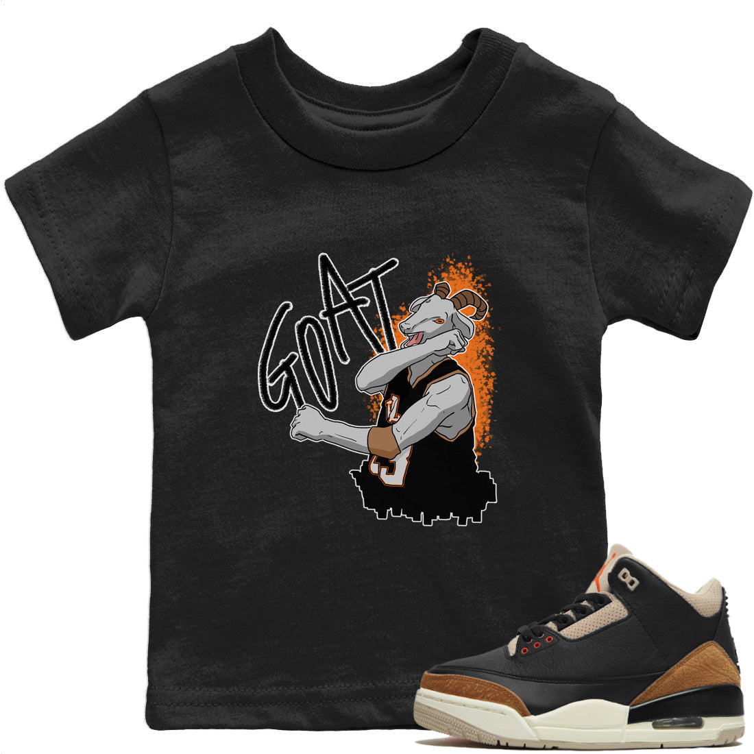 Jordan 3 Desert Elephant Sneaker Matching T-Shirt Screaming Goat Sneaker Tees Jordan 3 Desert Elephant Sneaker Release Tees Kids Shirts