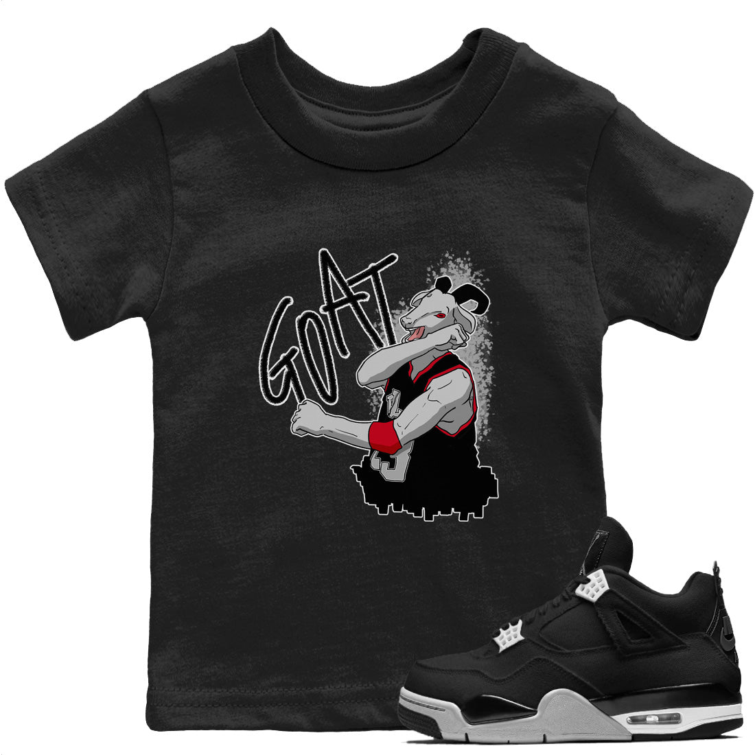Jordan 4 Black Canvas Sneaker Matching T-Shirt Screaming Goat Sneaker Tees Jordan 4 Black Canvas Sneaker Release Tees Kids Shirts