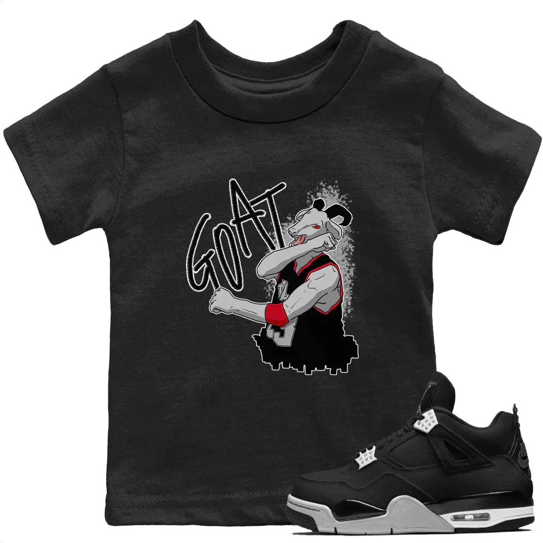 Jordan 4 Black Canvas Sneaker Matching T-Shirt Screaming Goat Sneaker Tees Jordan 4 Black Canvas Sneaker Release Tees Kids Shirts