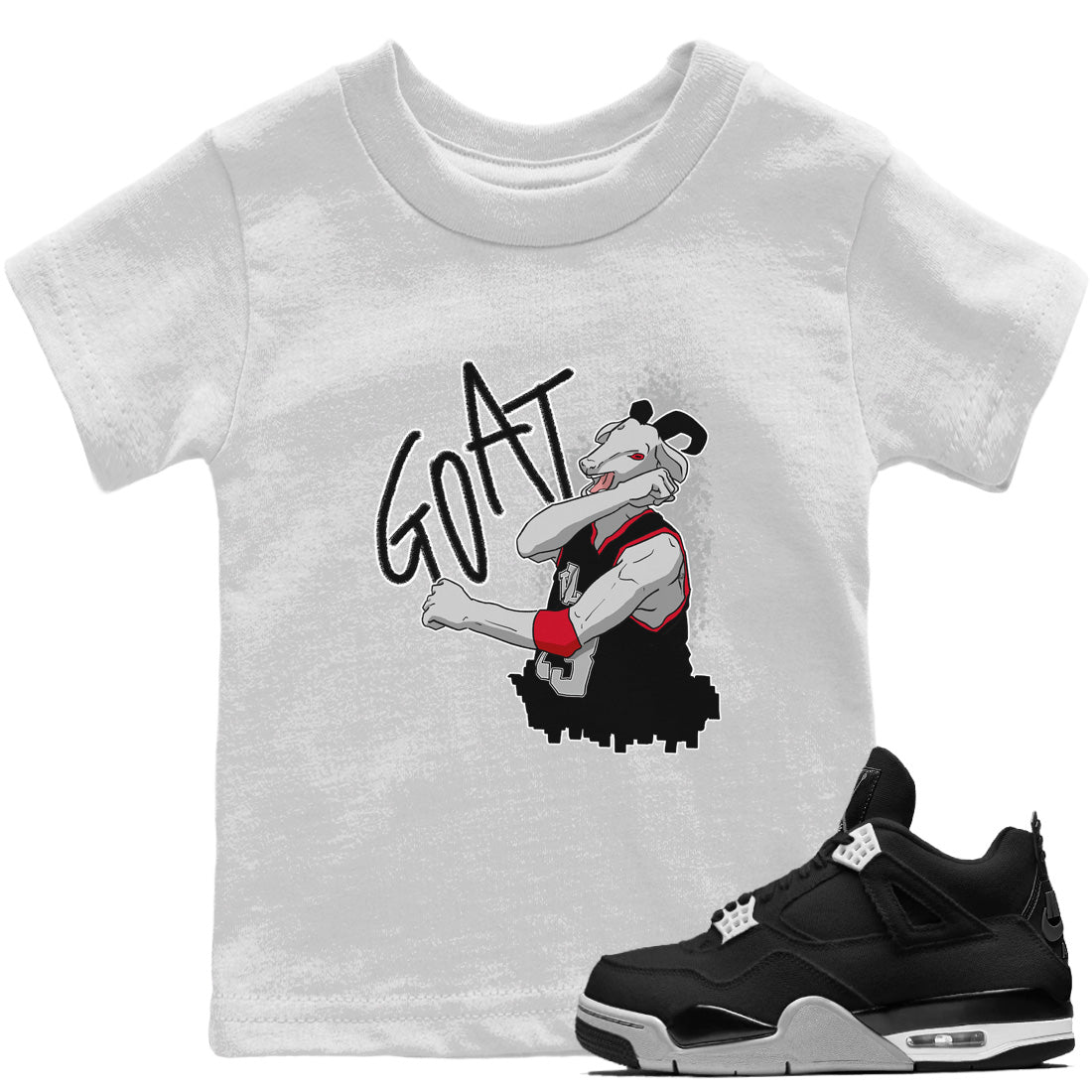 Jordan 4 Black Canvas Sneaker Matching T-Shirt Screaming Goat Sneaker Tees Jordan 4 Black Canvas Sneaker Release Tees Kids Shirts