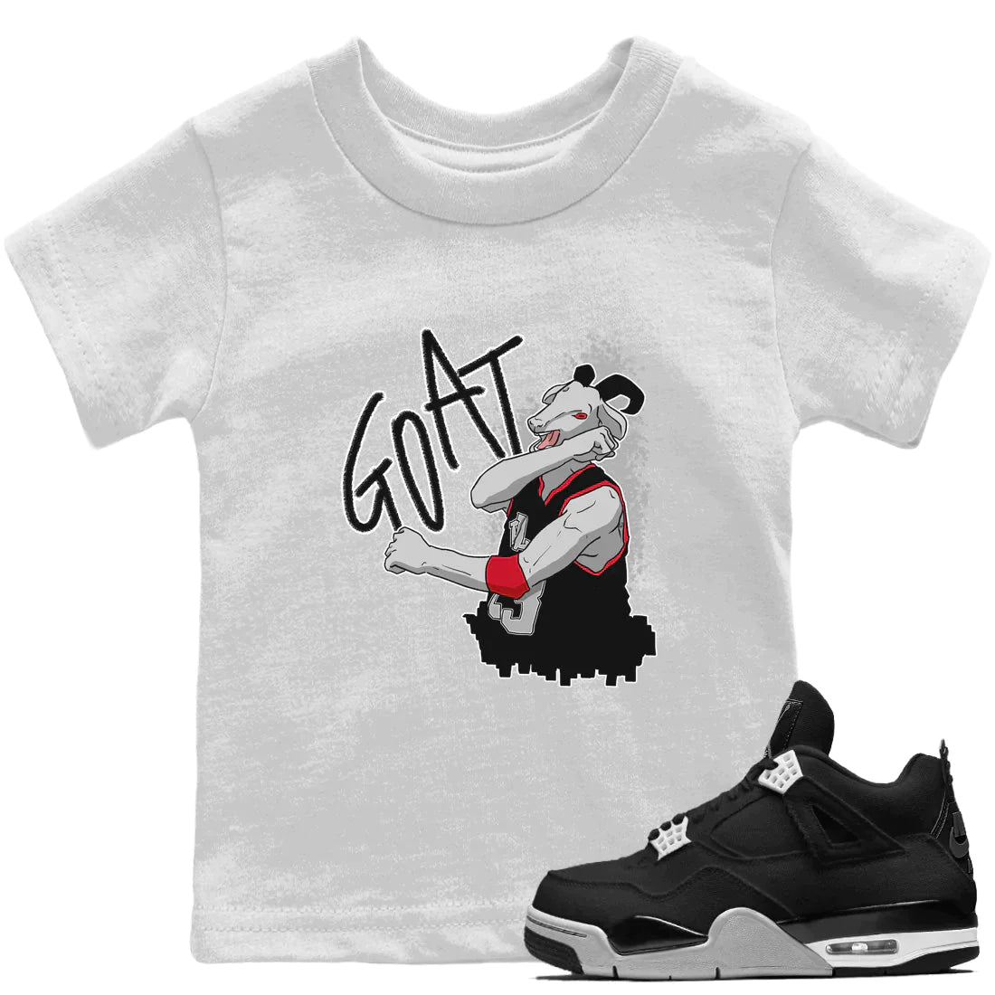 Jordan 4 Black Canvas Sneaker Matching T-Shirt Screaming Goat Sneaker Tees Jordan 4 Black Canvas Sneaker Release Tees Kids Shirts
