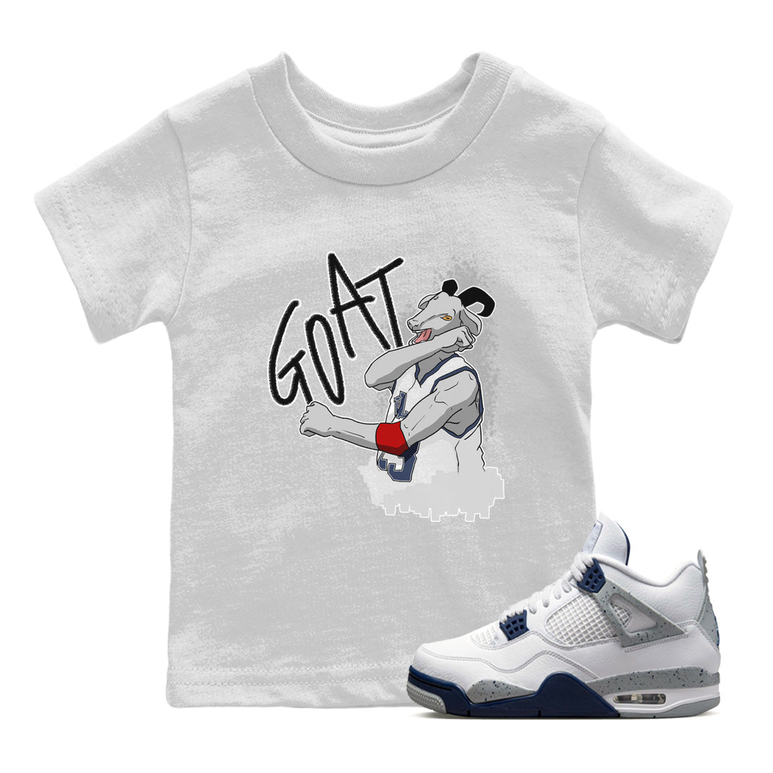 Jordan 4 Midnight Navy Sneaker Matching T-Shirt Screaming Goat Sneaker Tees Jordan 4 Midnight Navy Sneaker Release Tees Kids Shirts