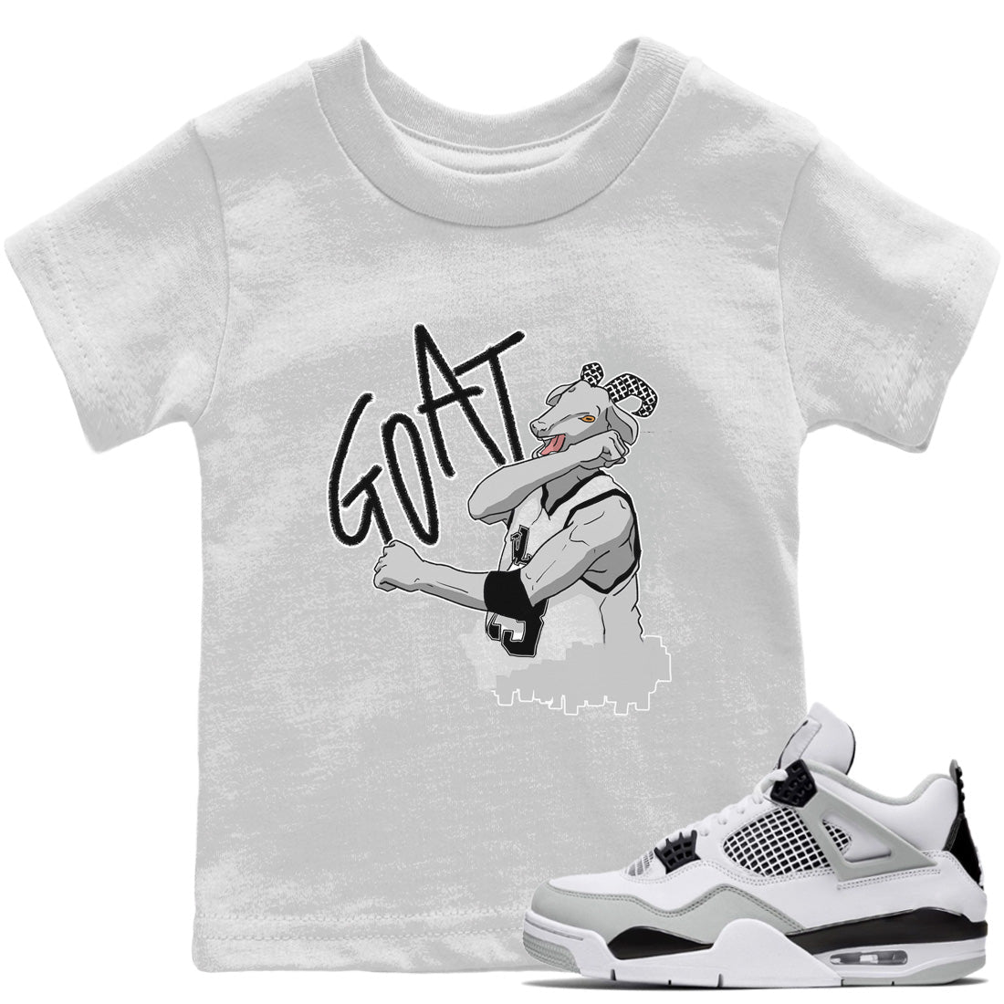 Jordan 4 Military Black Sneaker Matching T-Shirt Screaming Goat Sneaker Tees Jordan 4 Military Black Sneaker Release Tees Kids Shirts
