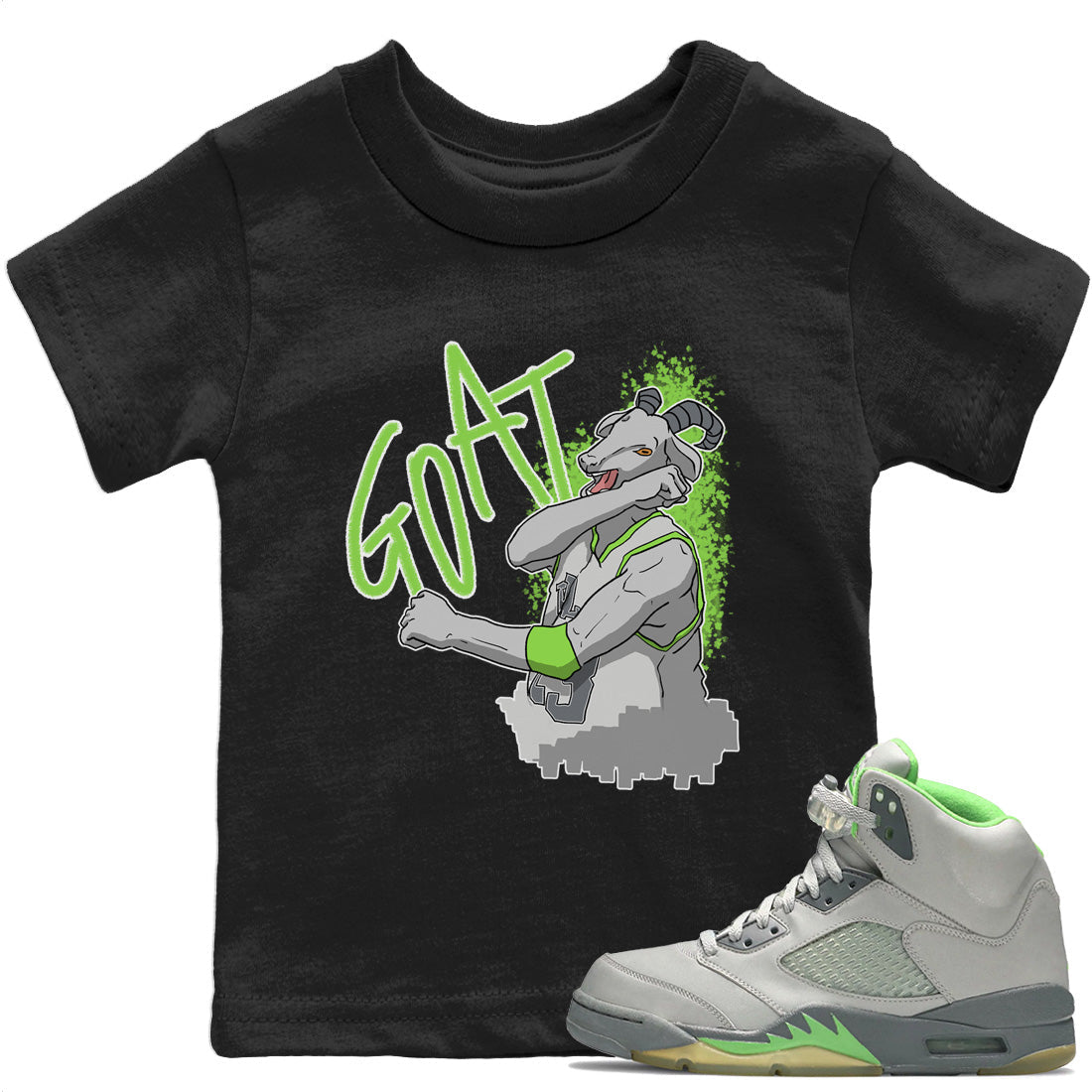 Jordan 5 Green Bean Sneaker Matching T-Shirt Screaming Goat Sneaker Tees Jordan 5 Green Bean Sneaker Release Tees Kids Shirts
