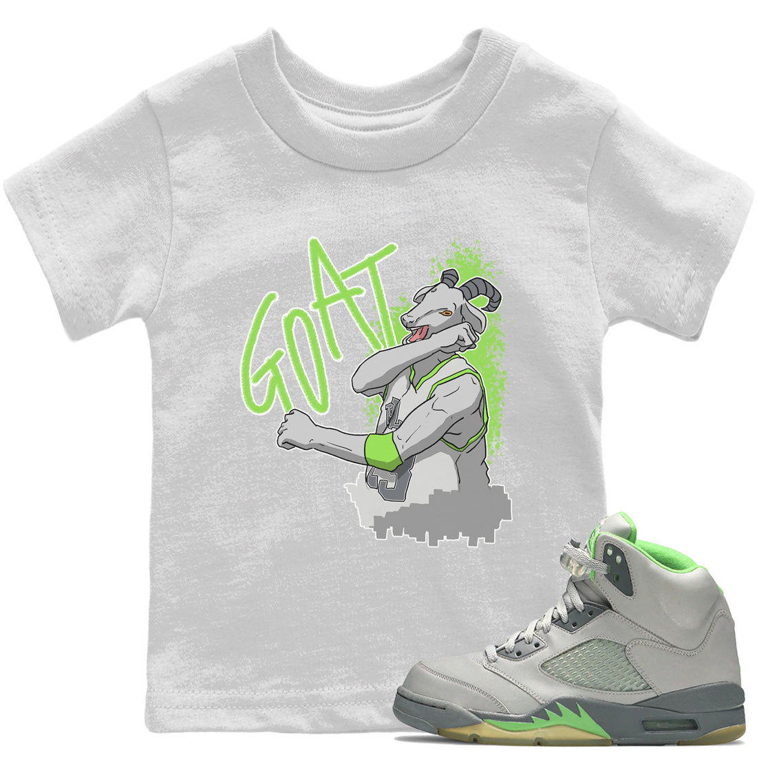 Jordan 5 Green Bean Sneaker Matching T-Shirt Screaming Goat Sneaker Tees Jordan 5 Green Bean Sneaker Release Tees Kids Shirts
