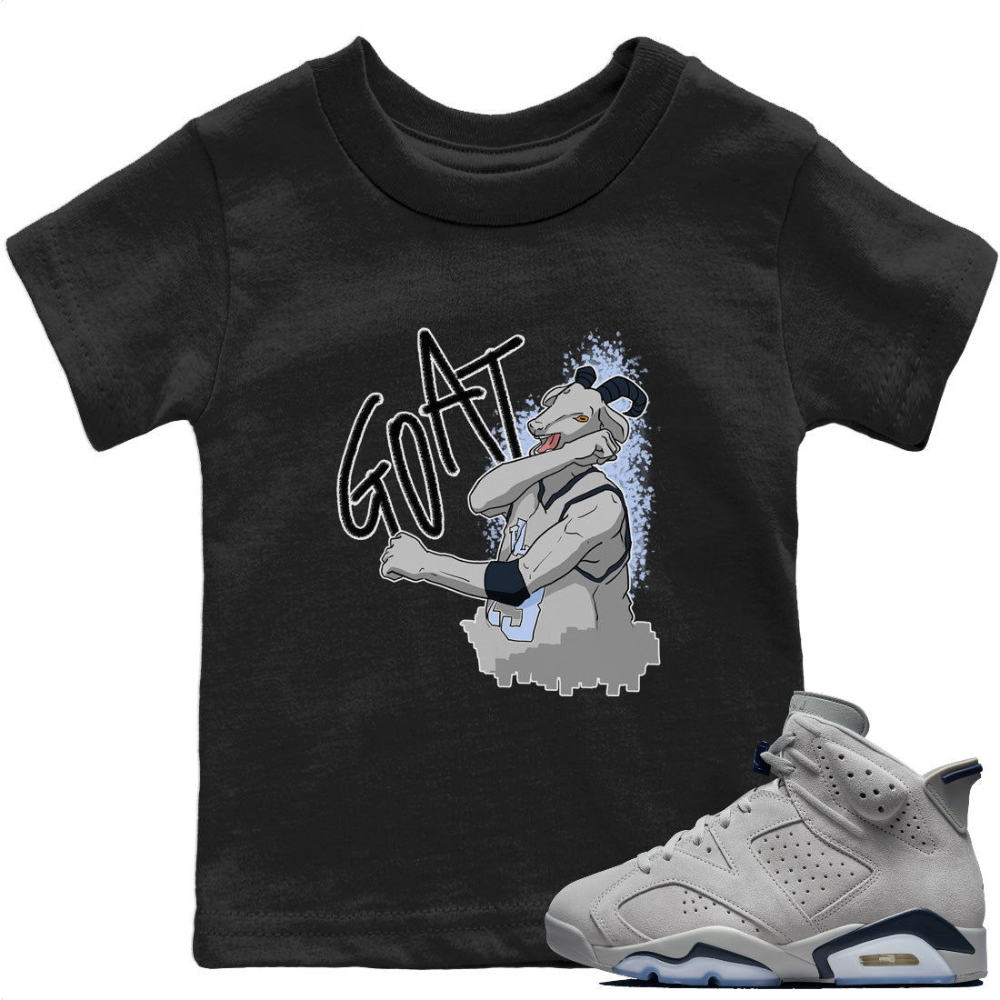 Jordan 6 Georgetown Sneaker Matching T-Shirt Screaming Goat Sneaker Tees Jordan 6 Georgetown Sneaker Release Tees Kids Shirts