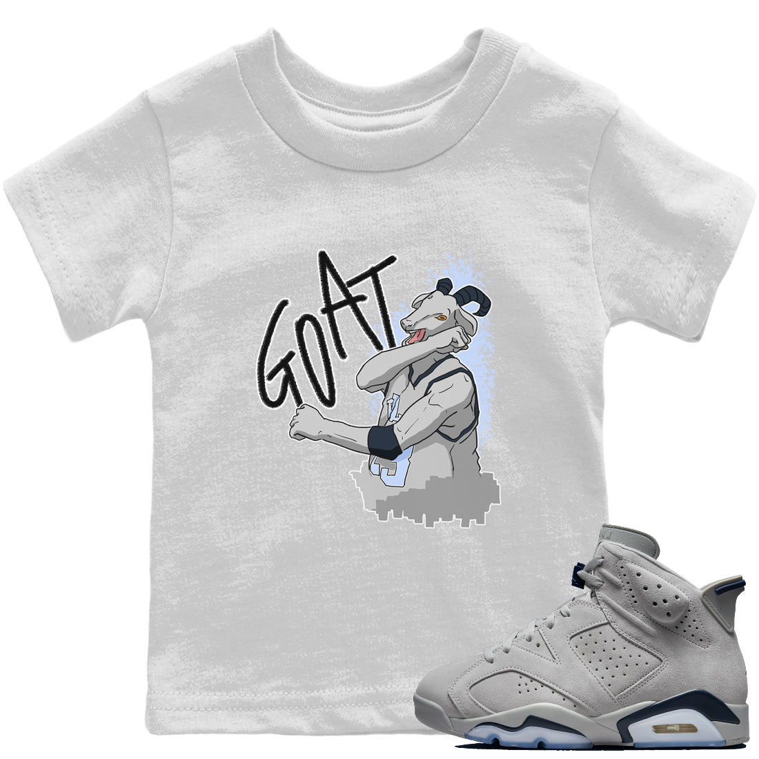 Jordan 6 Georgetown Sneaker Matching T-Shirt Screaming Goat Sneaker Tees Jordan 6 Georgetown Sneaker Release Tees Kids Shirts