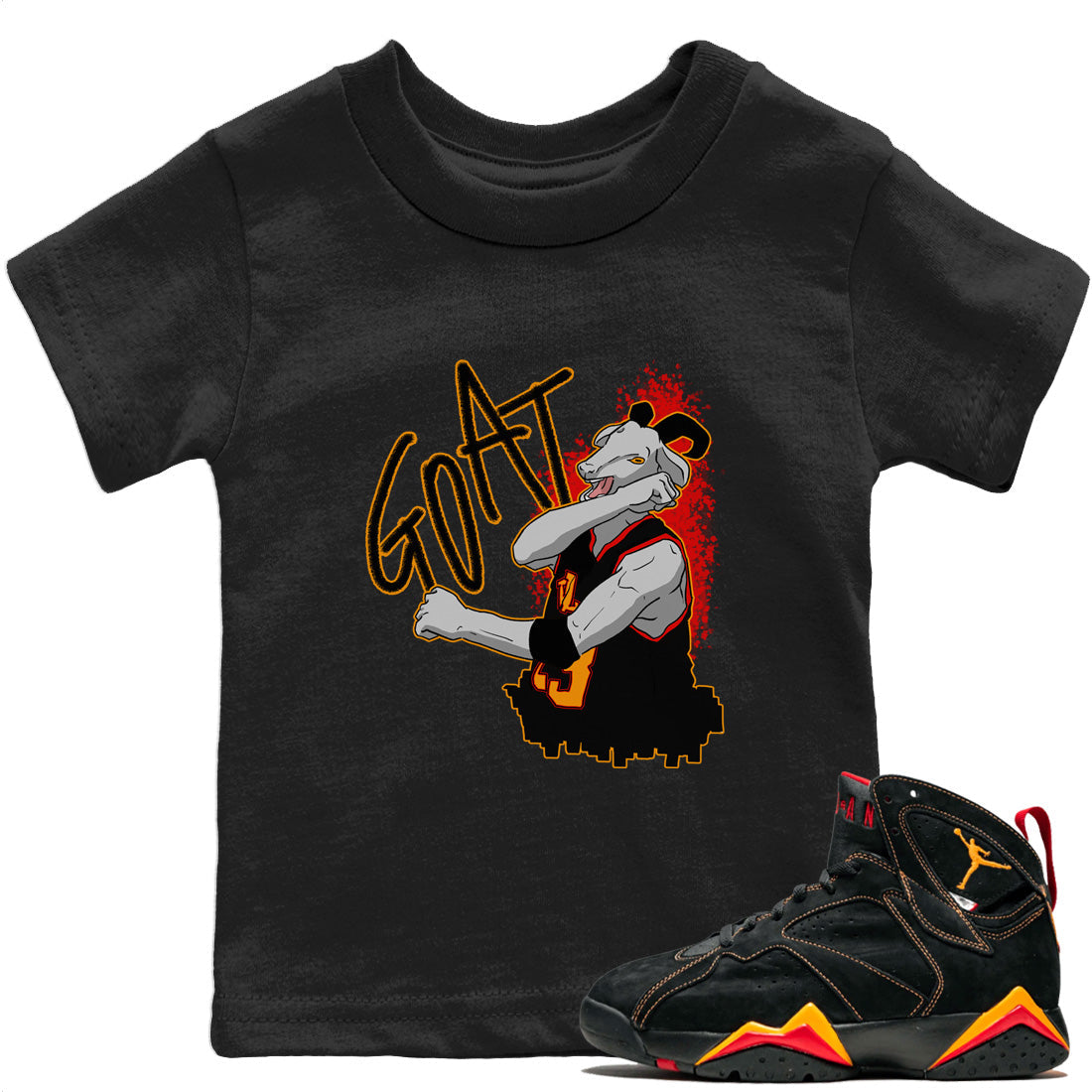 Jordan 7 Citrus Shirt To Match Jordans Screaming Goat Sneaker Tees Jordan 7 Citrus Drip Gear Zone Sneaker Matching Clothing Kids Shirts