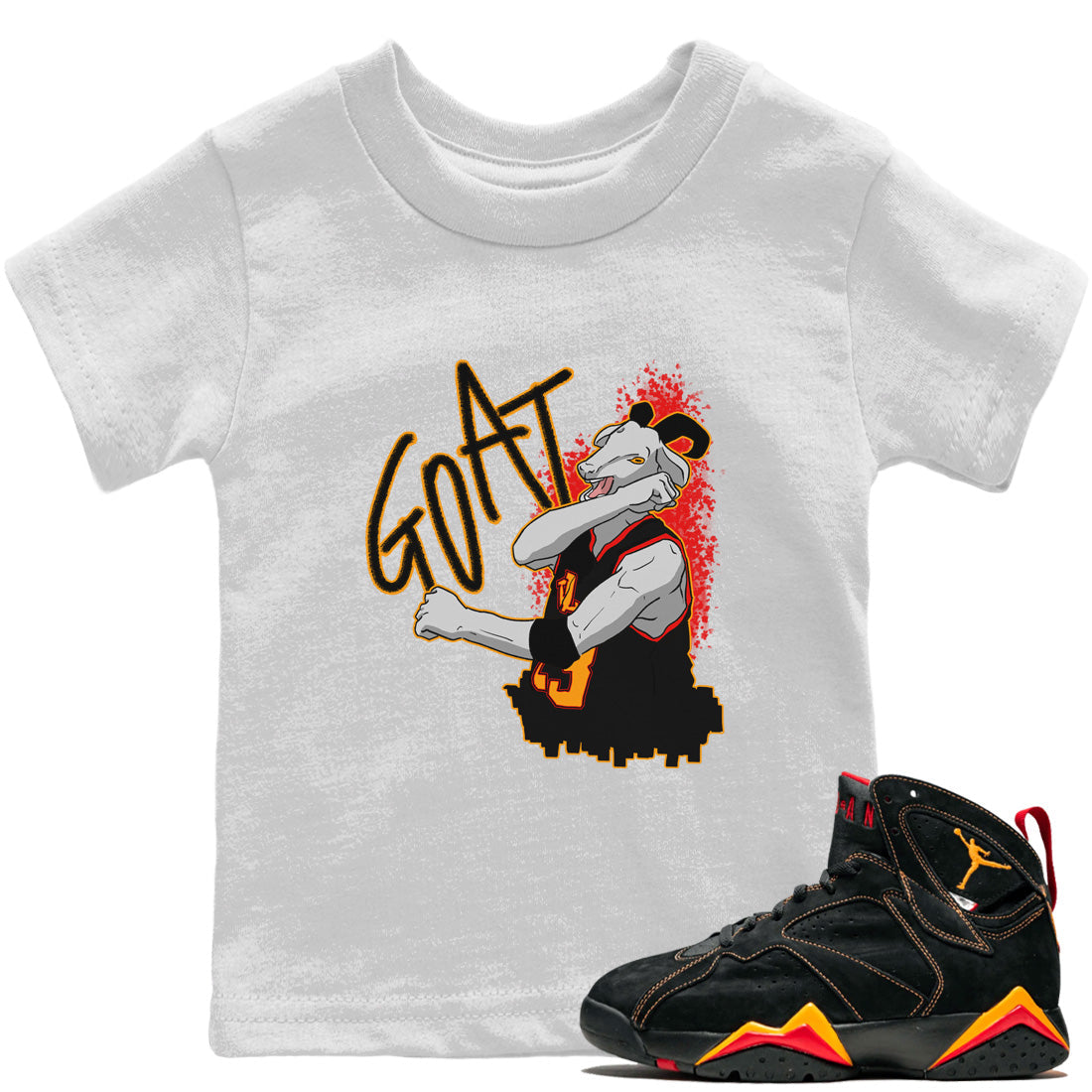Jordan 7 Citrus Shirt To Match Jordans Screaming Goat Sneaker Tees Jordan 7 Citrus Drip Gear Zone Sneaker Matching Clothing Kids Shirts