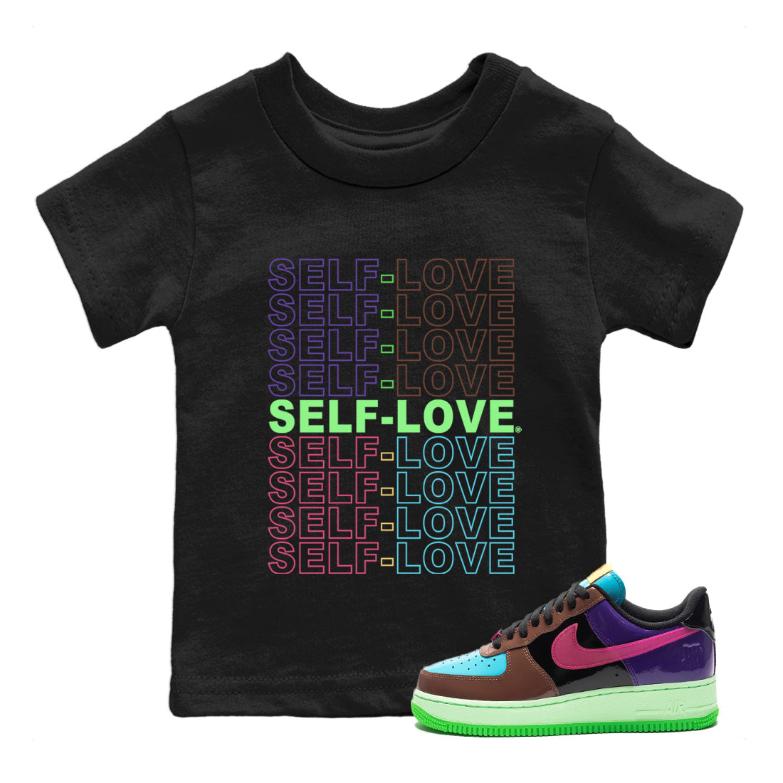 Air Force 1 Undefeated Fauna Brown Sneaker Match Tees Self Love Sneaker Tees Air Force 1 Undefeated Fauna Brown Jordan to match sneaker T-Shirt Kids Shirts