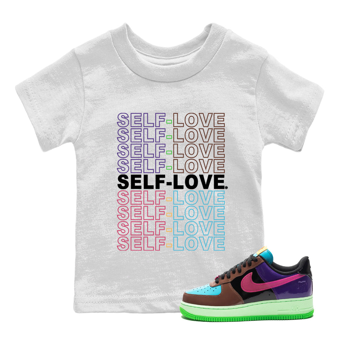 Air Force 1 Undefeated Fauna Brown Sneaker Match Tees Self Love Sneaker Tees Air Force 1 Undefeated Fauna Brown Jordan to match sneaker T-Shirt Kids Shirts