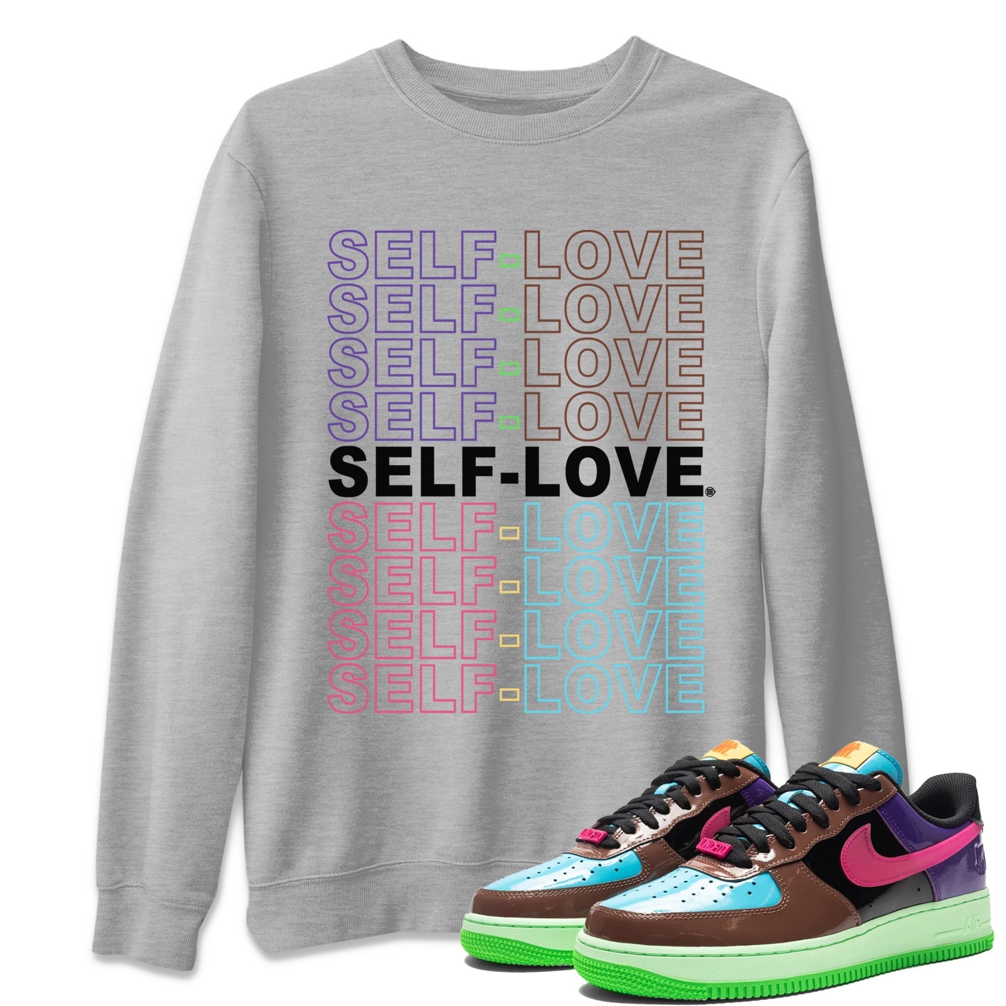 Air Force 1 Undefeated Fauna Brown Sneaker Match Tees Self Love Sneaker Tees Air Force 1 Undefeated Fauna Brown Jordan to match sneaker T-Shirt Crew Neck Shirts