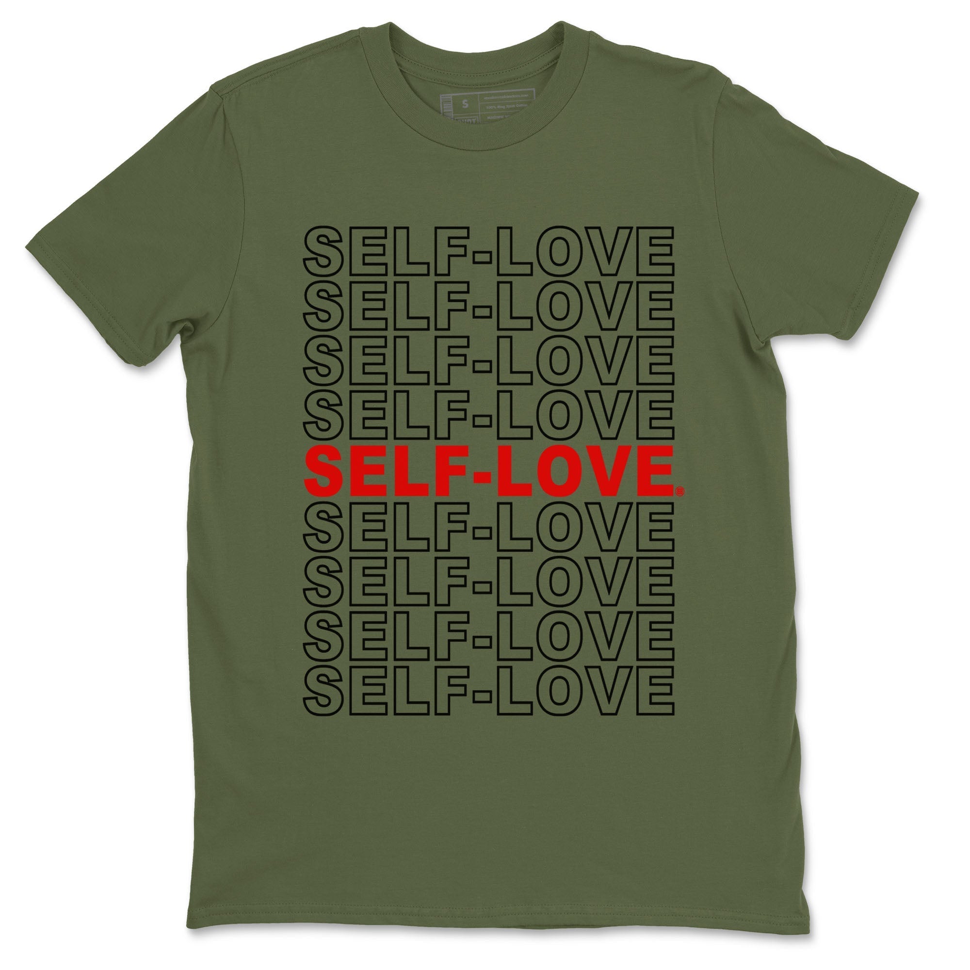 Air Jordan 1 Travis Scott Olive Sneaker Match Tees Self Love Streetwear Sneaker Shirt Air Jordan 1 Low x Travis Scott x Olive Shirts Unisex Shirts Military Green 2