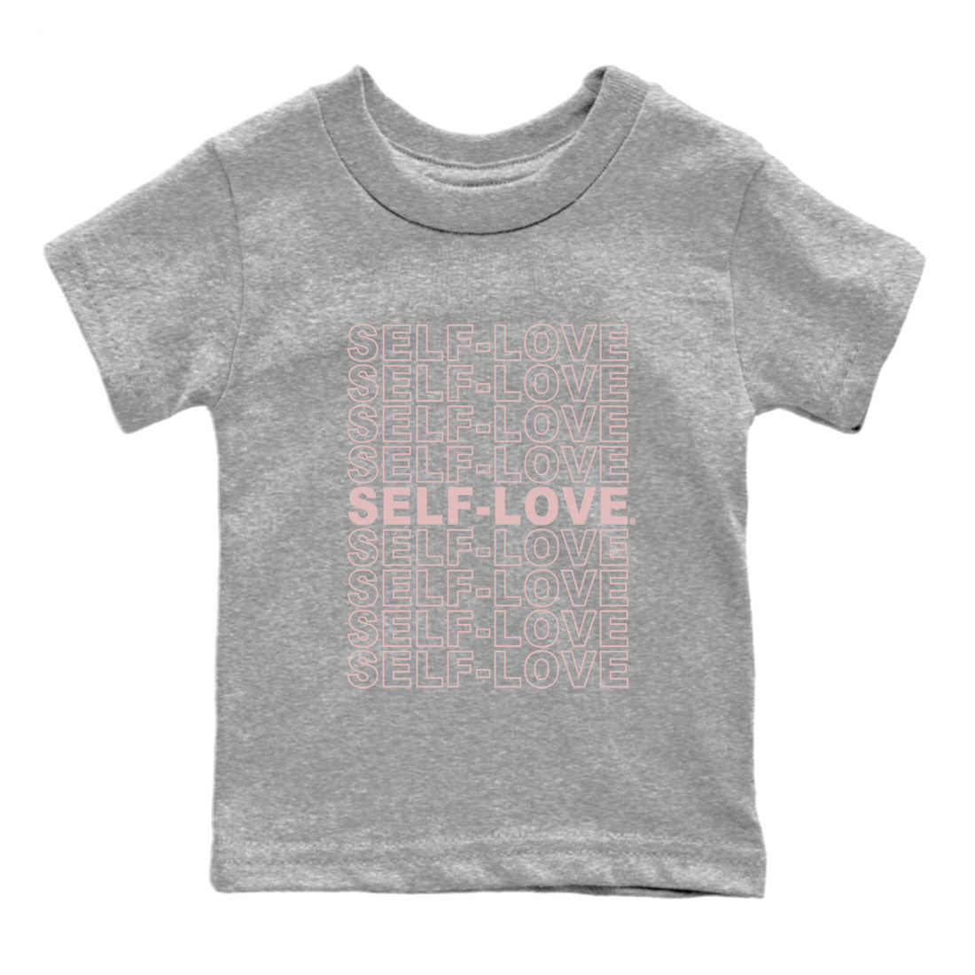 Air Jordan 1 Washed Pink Sneaker Match Tees Self Love Streetwear Sneaker Shirt Air Jordan 1 High OG WMNS Washed Pink Tees Kids Shirts Heather Grey 2
