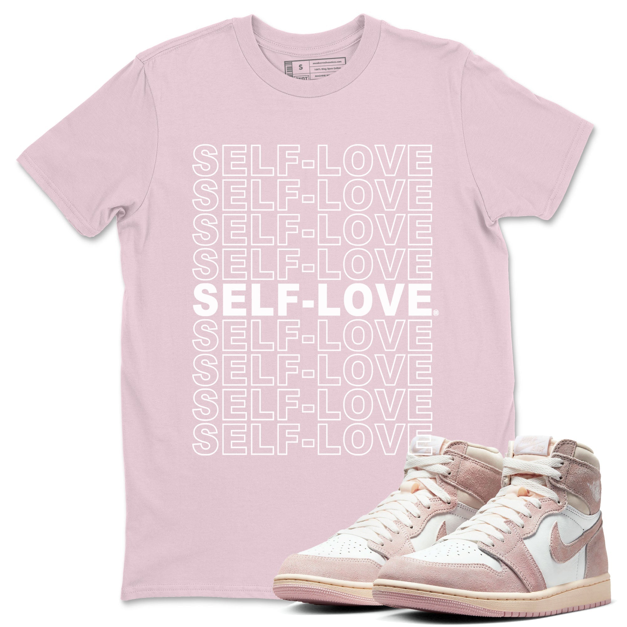 Air Jordan 1 Washed Pink Self Love Crew Neck Streetwear Sneaker Shirt Air Jordan 1 Washed Pink Sneaker T-Shirts Washing and Care Tip