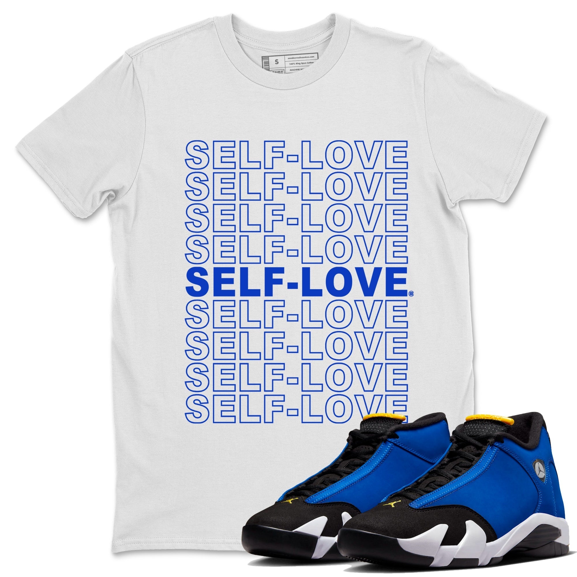 14 Laney Sneaker Match Tees Self Love Streetwear Sneaker Shirt Air Jordan 14 Laney Sneaker Release Tees Unisex Shirts White 1