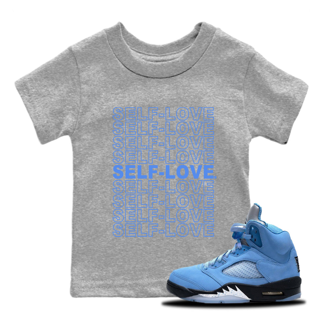 Air Jordan 5 UNC Self Love Baby and Kids Sneaker Tees Air Jordan 5 Retro UNC Kids Sneaker Tees Size Chart