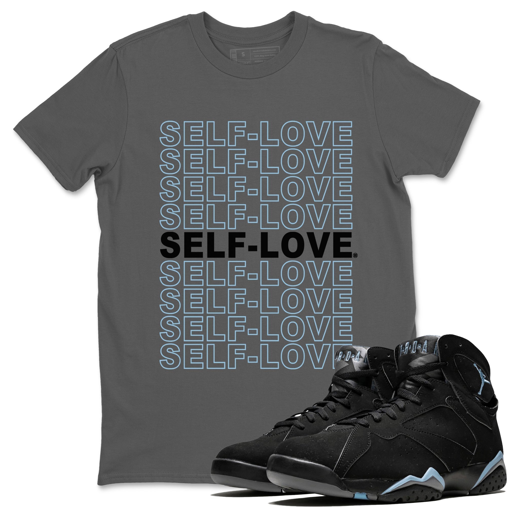 Air Jordan 7 Chambray Sneaker Match Tees Self Love Streetwear Sneaker Shirt AJ7 Chambray Drip Gear Zone Sneaker Matching Clothing Unisex Shirts Cool Grey 1