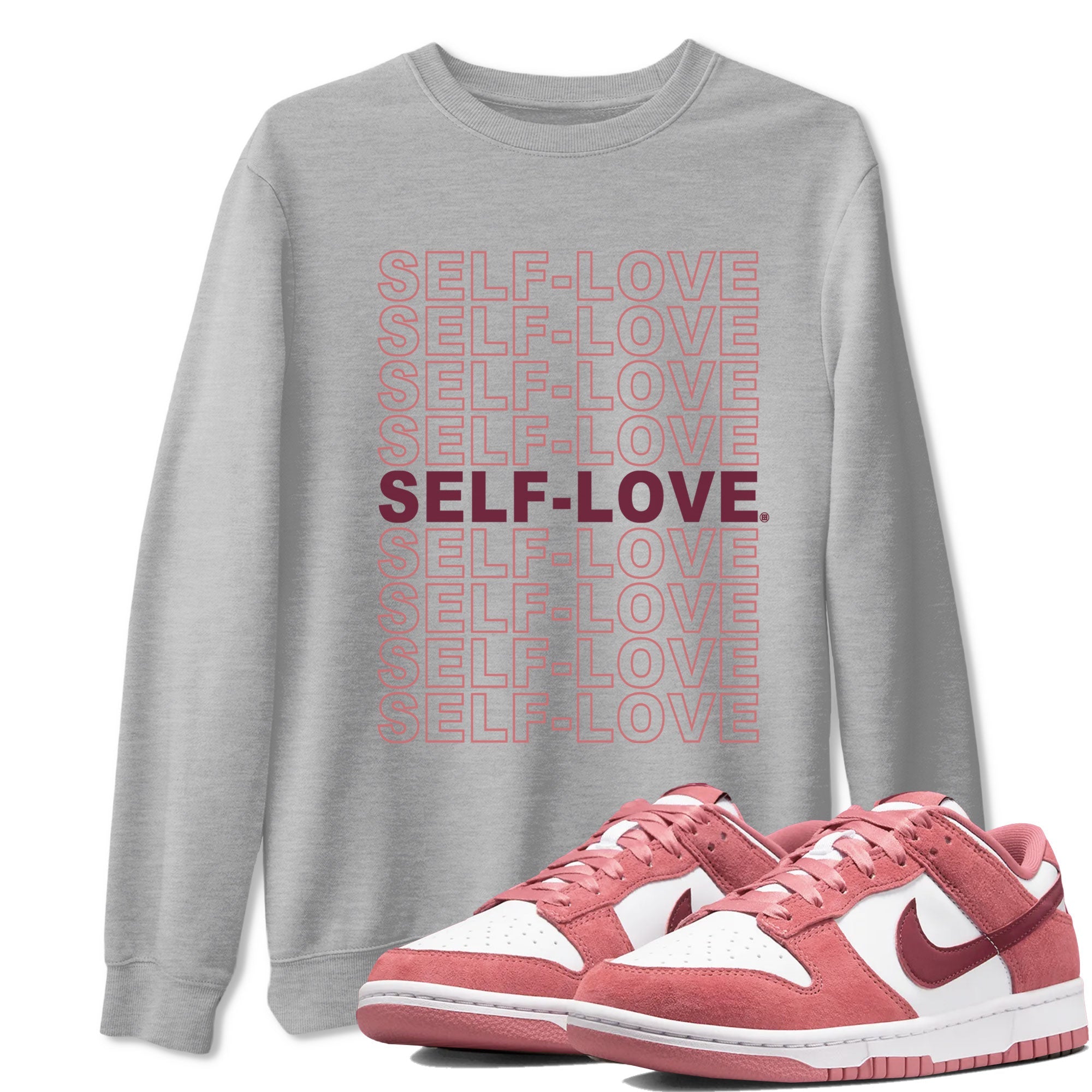 Dunk Low Valentine's Day 2024 sneaker shirt to match jordans Self Love sneaker tees Dunk Valentines Day 2024 Drip Gear Zone Crew Neck Unisex Cotton Sneaker T-Shirt Heather Grey 1 T-Shirt