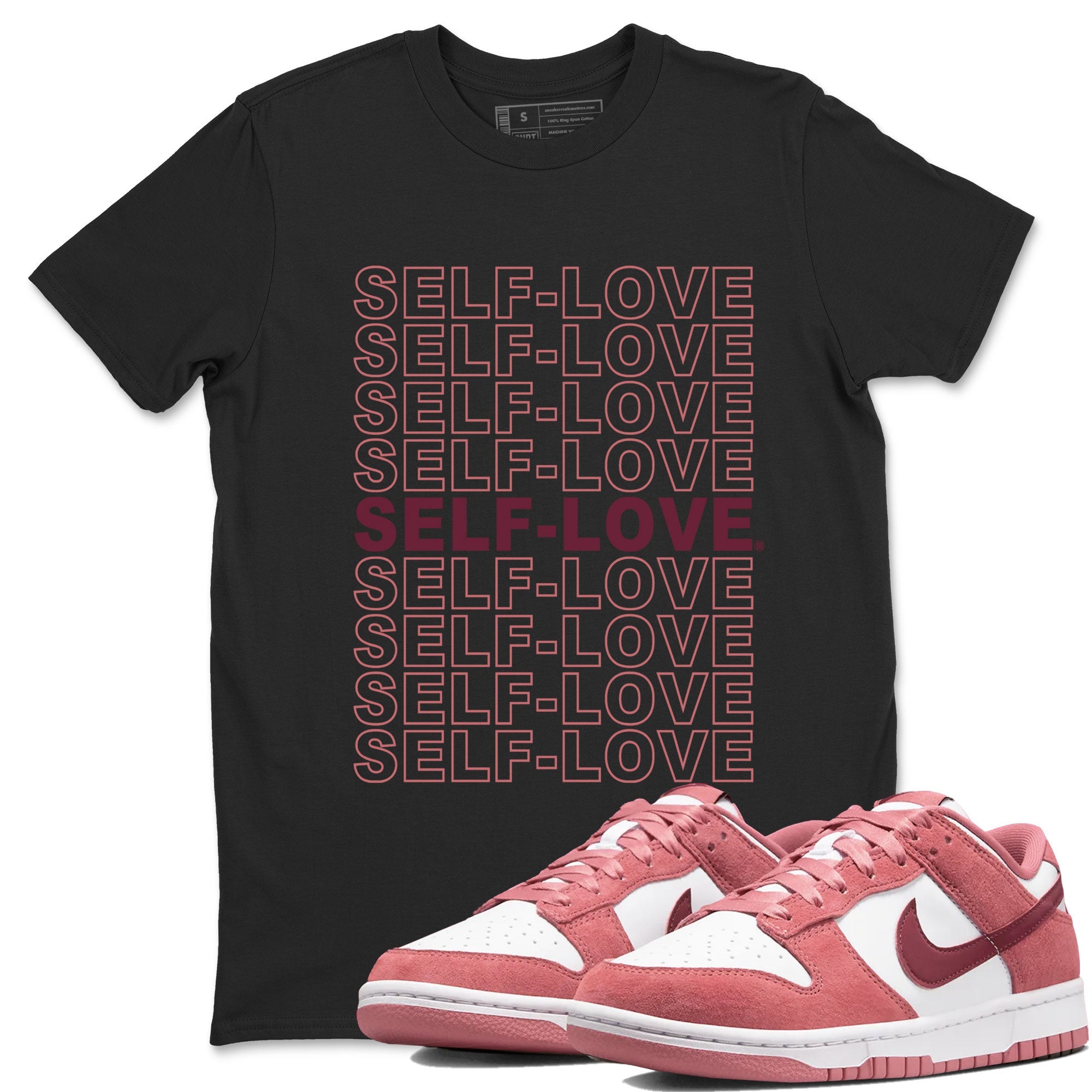 Dunk Low Valentine's Day 2024 sneaker shirt to match jordans Self Love sneaker tees Dunk Valentines Day 2024 Drip Gear Zone Crew Neck Unisex Cotton Sneaker T-Shirt Black 1 T-Shirt