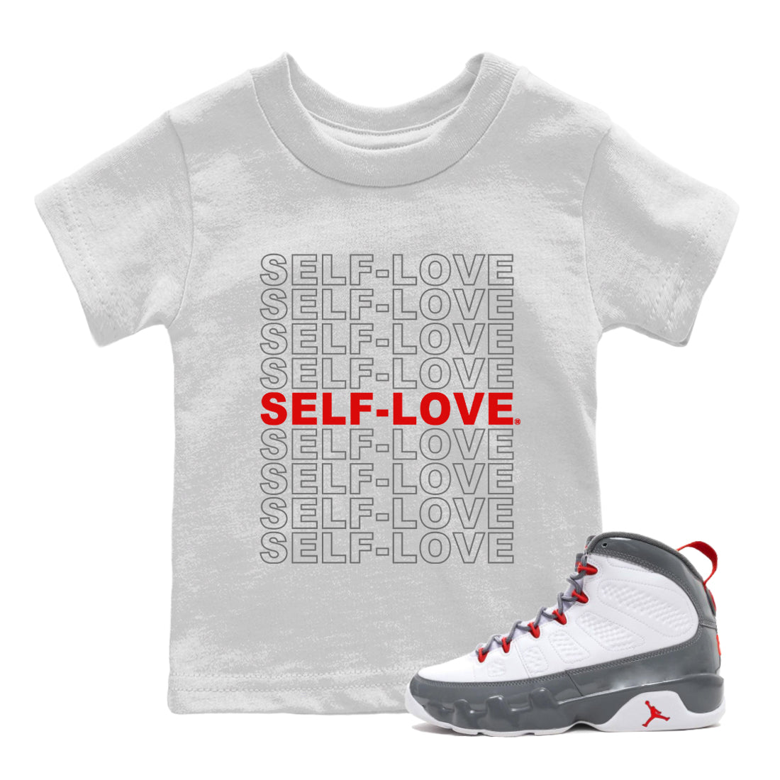 Jordan 9 Fire Red Shirt To Match Jordans Self Love Sneaker Tees Jordan 9 Fire Red Drip Gear Zone Sneaker Matching Clothing Kids Shirts