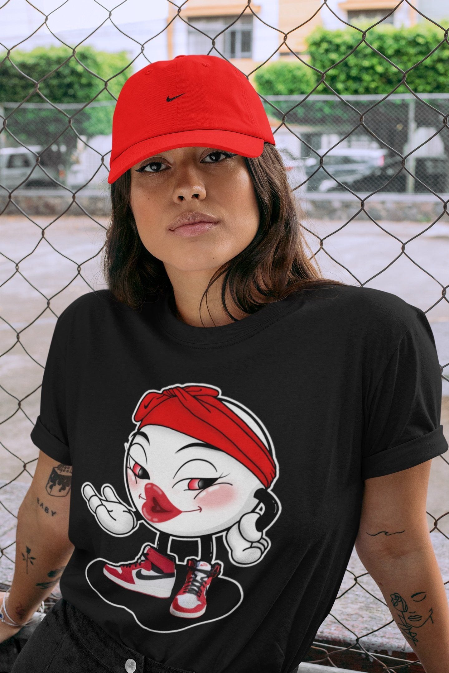 Jordan 1 Chicago Sneaker Matching T-Shirt Sexy Emoji Sneaker Tees Jordan 1 Chicago Sneaker Release Tees Crew Neck Tees