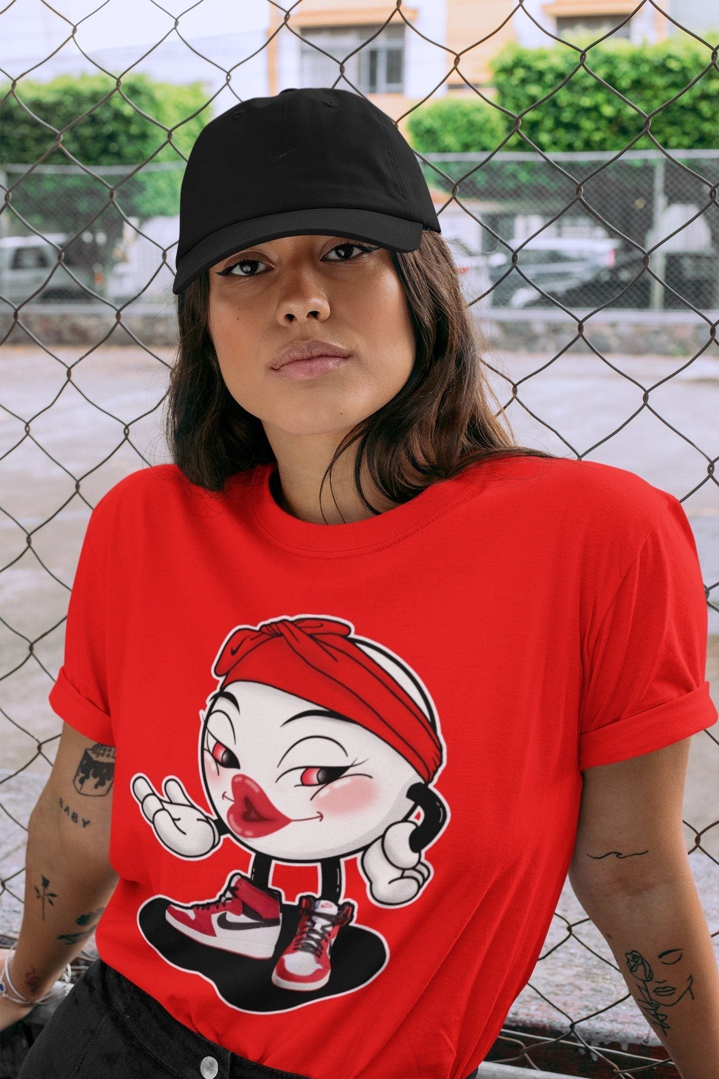 Jordan 1 Chicago Sneaker Matching T-Shirt Sexy Emoji Sneaker Tees Jordan 1 Chicago Sneaker Release Tees Crew Neck Tees