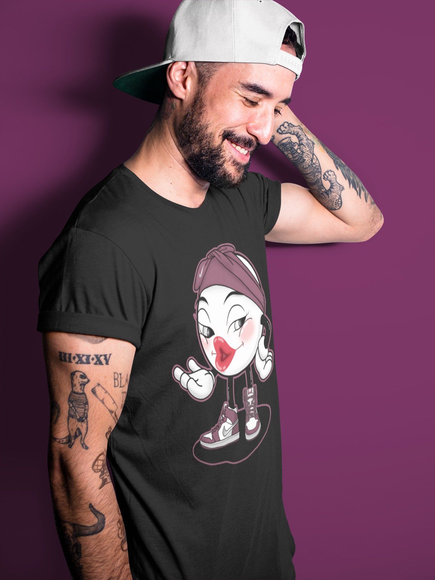 Jordan 1 Bordeaux Sneaker Matching T-Shirt Sexy Emoji Sneaker Tees Jordan 1 Bordeaux Sneaker Release Tees Crew Neck Tees