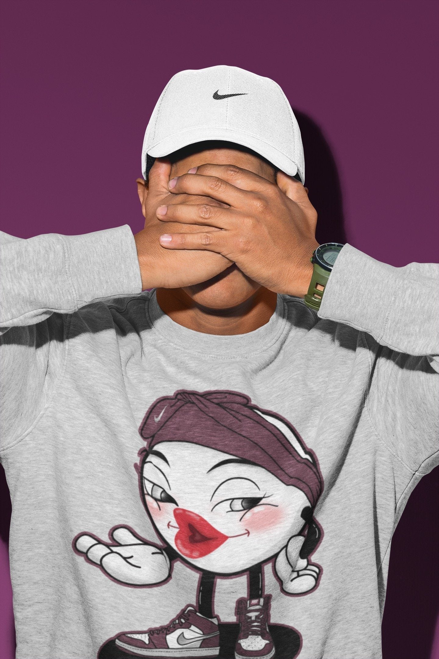 Jordan 1 Bordeaux Sneaker Matching T-Shirt Sexy Emoji Sneaker Tees Jordan 1 Bordeaux Sneaker Release Tees Crew Neck Tees