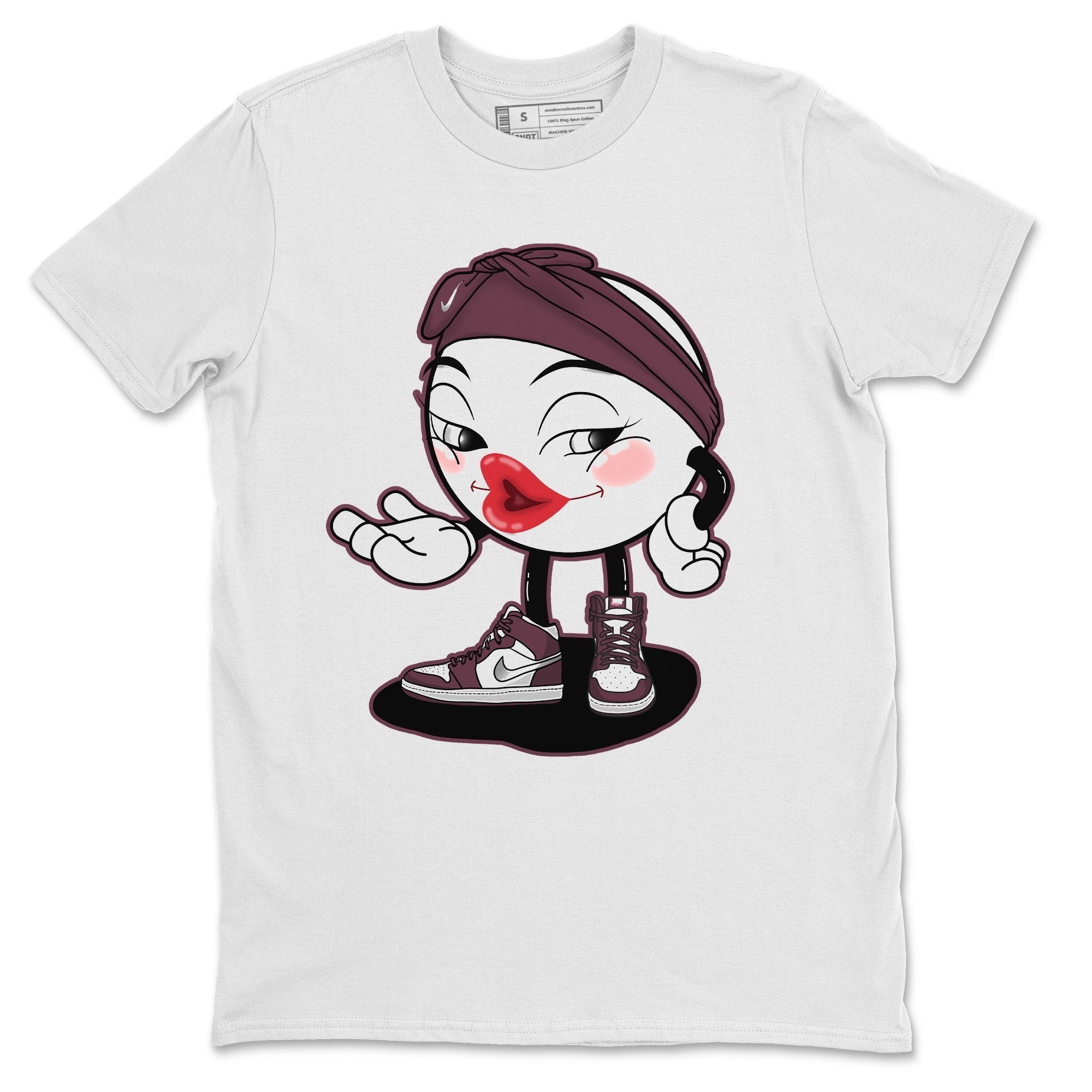 Jordan 1 Bordeaux Sneaker Matching T-Shirt Sexy Emoji Sneaker Tees Jordan 1 Bordeaux Sneaker Release Tees Crew Neck Tees