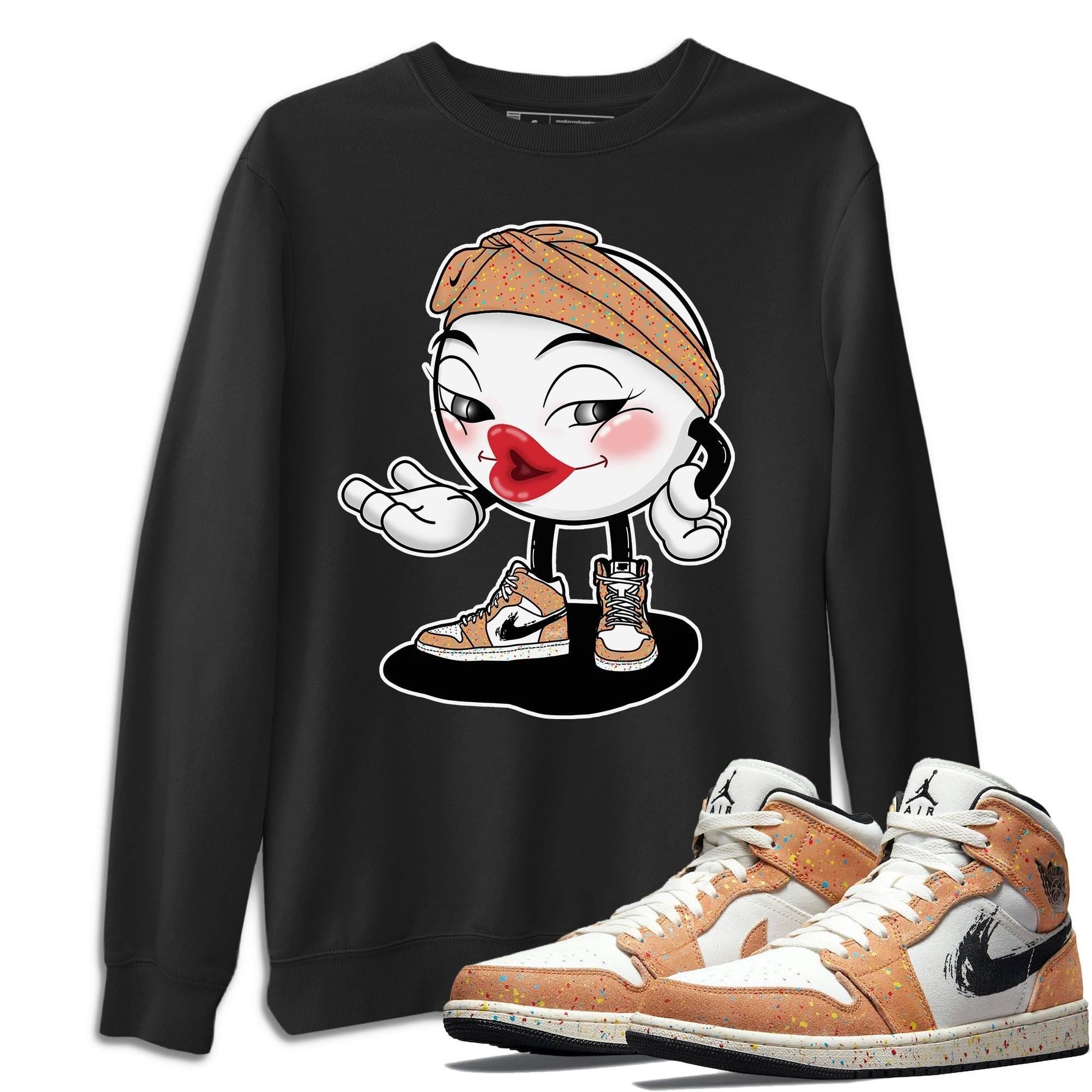 Jordan 1 Brushstroke Sneaker Matching T-Shirt Sexy Emoji Sneaker Tees Jordan 1 Brushstroke Sneaker Release Tees Crew Neck Tees