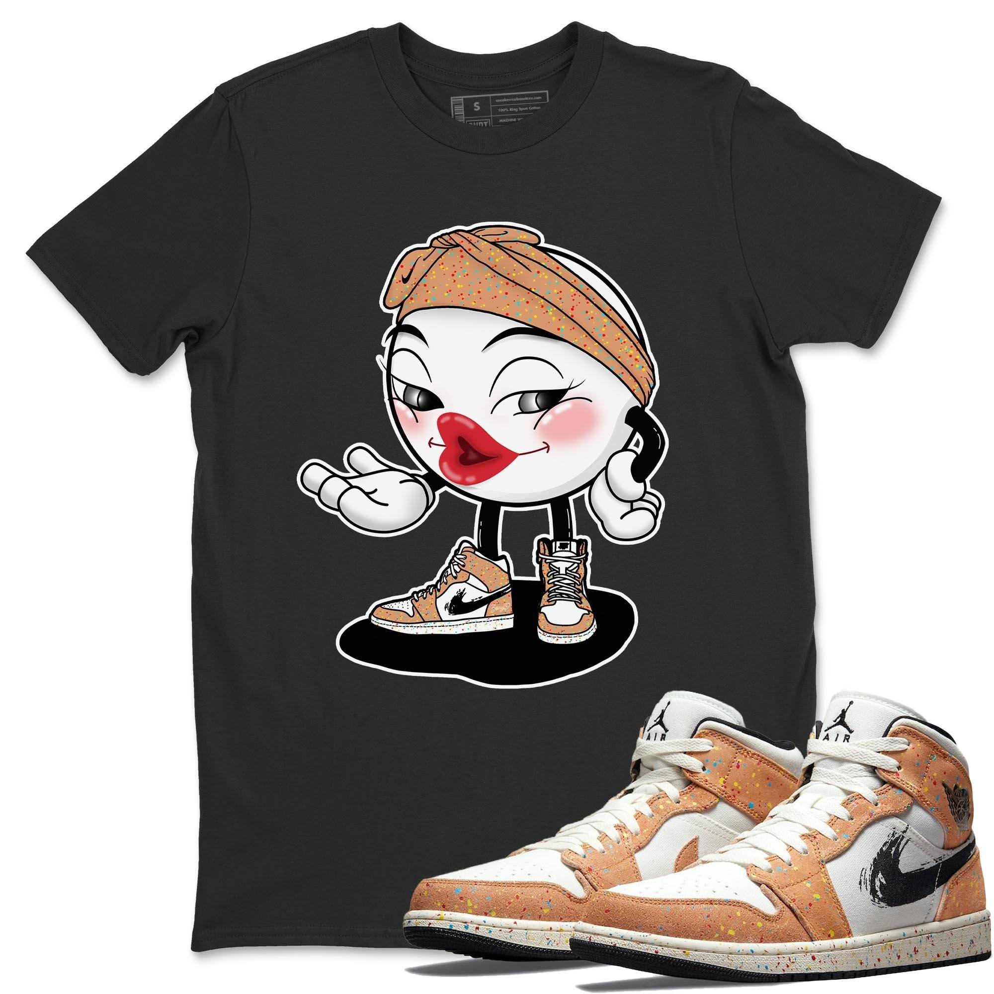 Jordan 1 Brushstroke Sneaker Matching T-Shirt Sexy Emoji Sneaker Tees Jordan 1 Brushstroke Sneaker Release Tees Crew Neck Tees