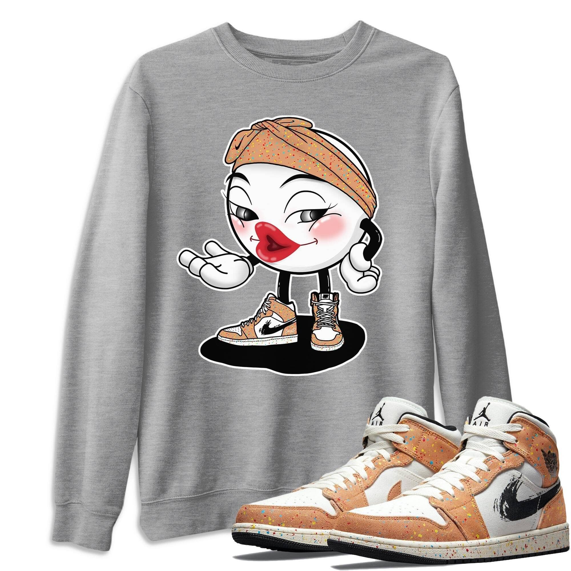 Jordan 1 Brushstroke Sneaker Matching T-Shirt Sexy Emoji Sneaker Tees Jordan 1 Brushstroke Sneaker Release Tees Crew Neck Tees