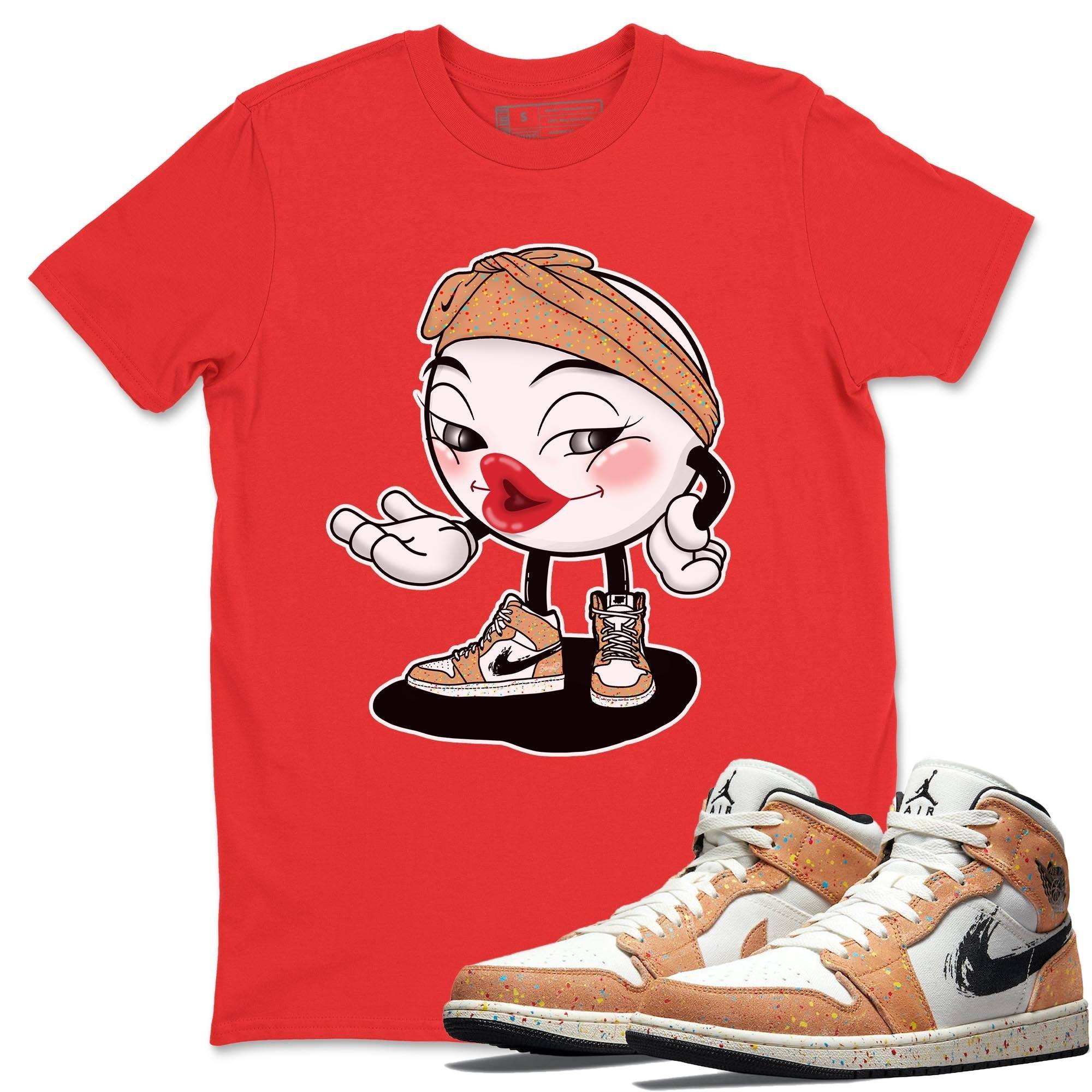 Jordan 1 Brushstroke Sneaker Matching T-Shirt Sexy Emoji Sneaker Tees Jordan 1 Brushstroke Sneaker Release Tees Crew Neck Tees
