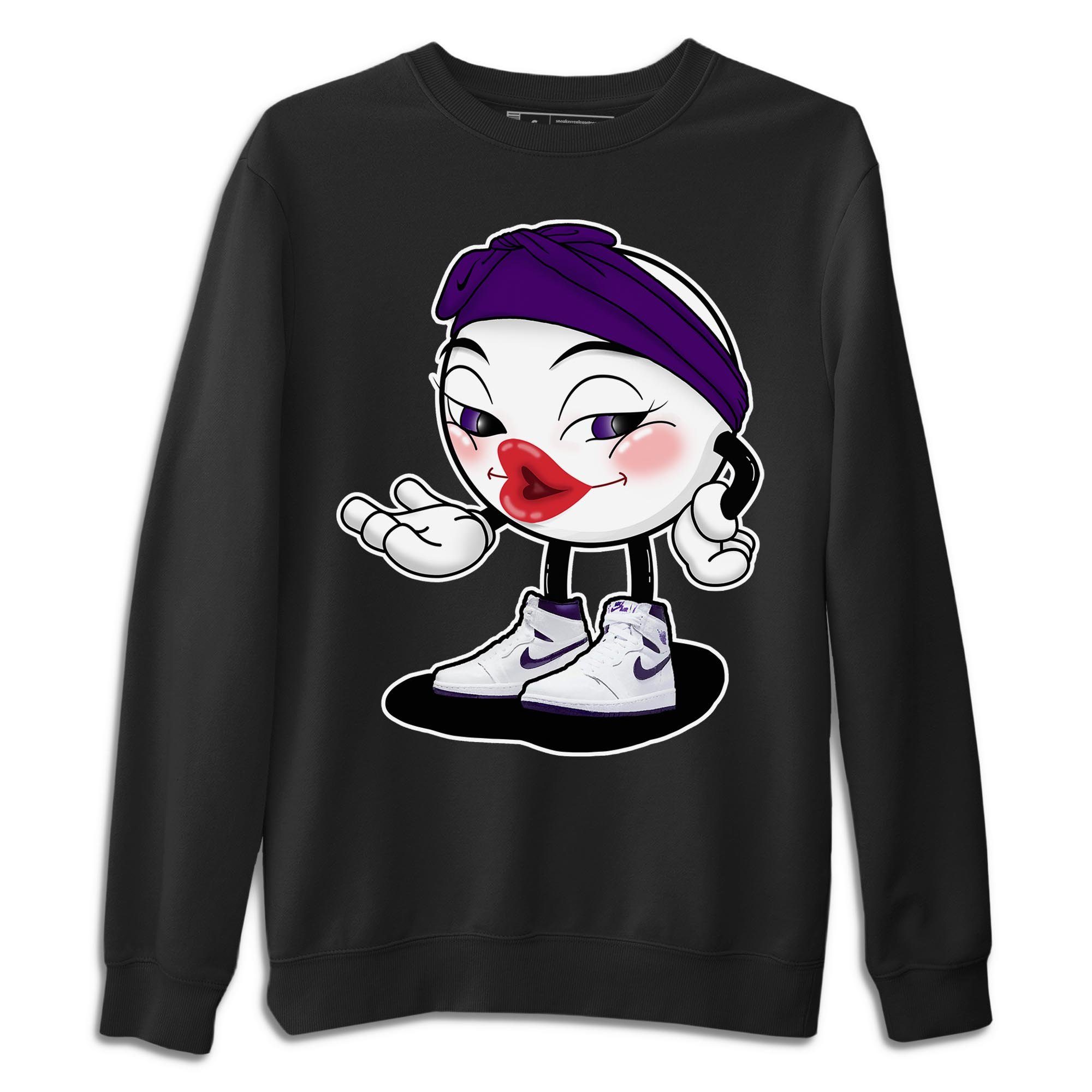 Jordan 1 WMNS Court Purple Shirt To Match Jordans Sexy Emoji Sneaker Tees Jordan 1 WMNS Court Purple Drip Gear Zone Sneaker Matching Clothing Unisex Shirts