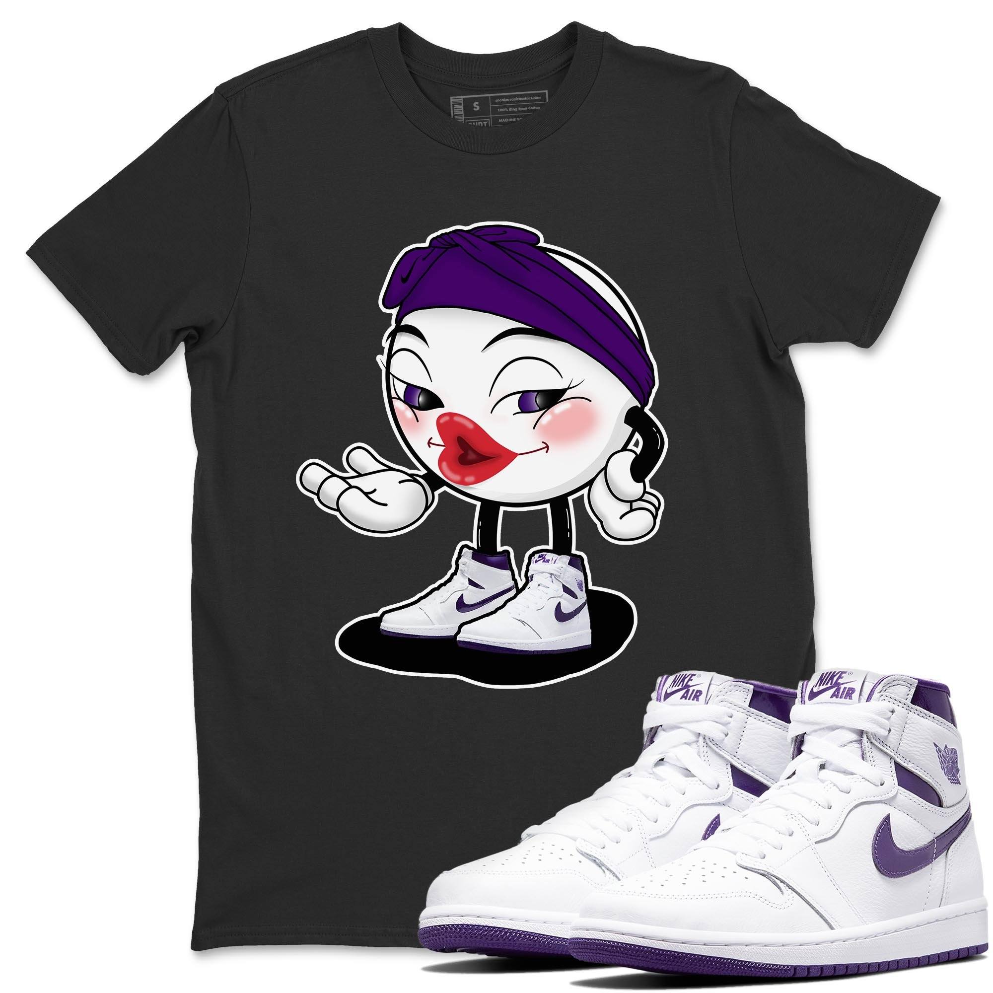 Jordan 1 WMNS Court Purple Shirt To Match Jordans Sexy Emoji Sneaker Tees Jordan 1 WMNS Court Purple Drip Gear Zone Sneaker Matching Clothing Unisex Shirts