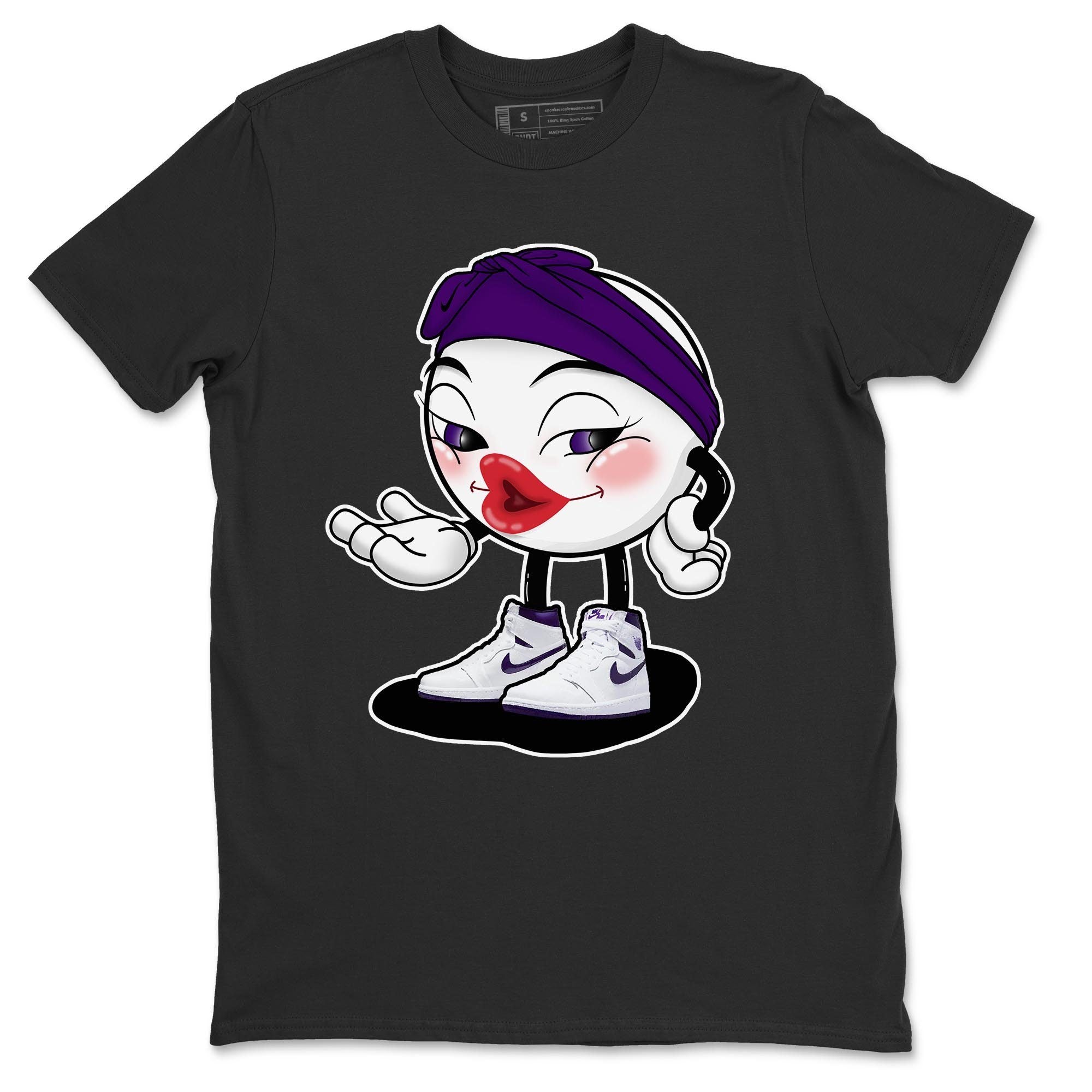 Jordan 1 WMNS Court Purple Shirt To Match Jordans Sexy Emoji Sneaker Tees Jordan 1 WMNS Court Purple Drip Gear Zone Sneaker Matching Clothing Unisex Shirts