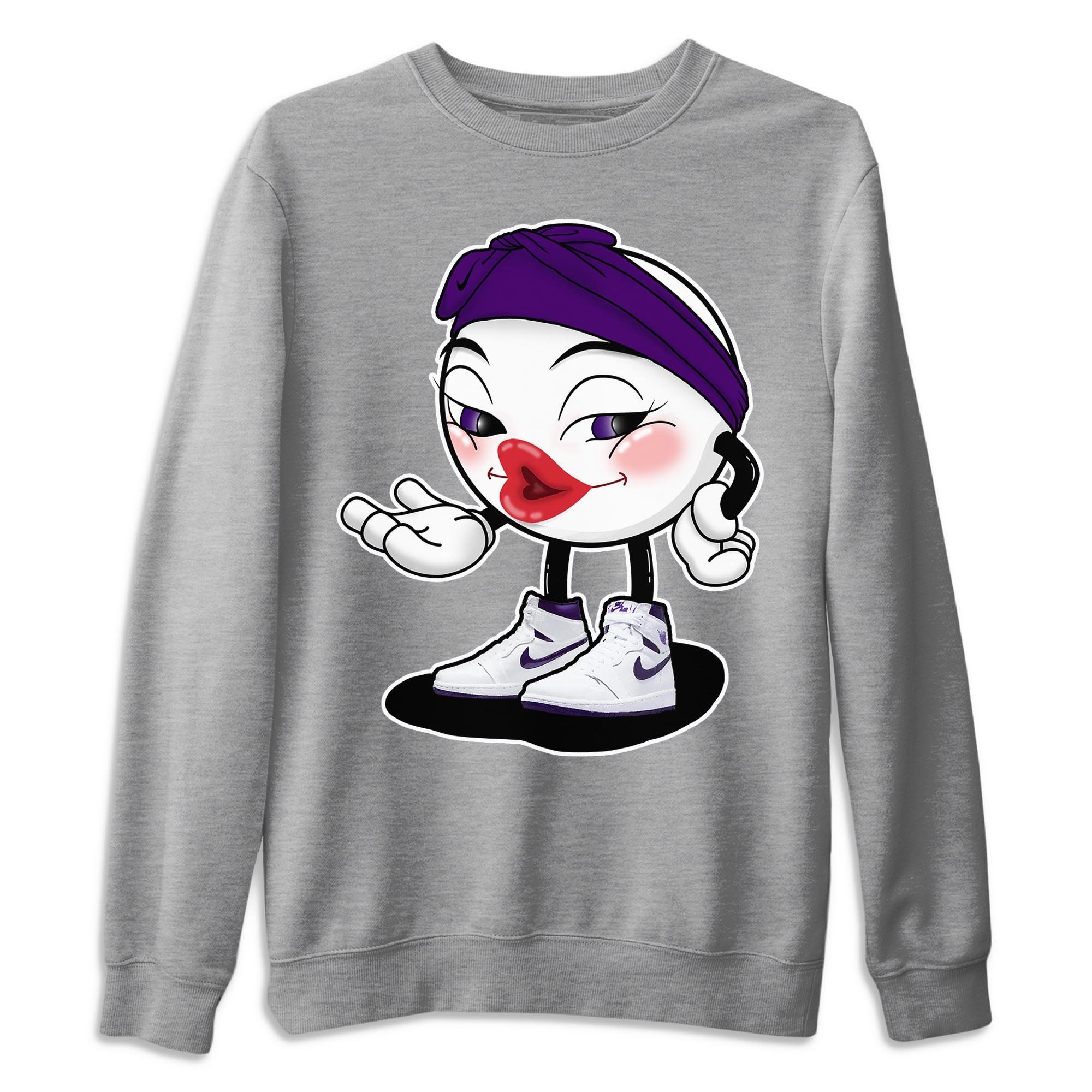 Jordan 1 WMNS Court Purple Shirt To Match Jordans Sexy Emoji Sneaker Tees Jordan 1 WMNS Court Purple Drip Gear Zone Sneaker Matching Clothing Unisex Shirts