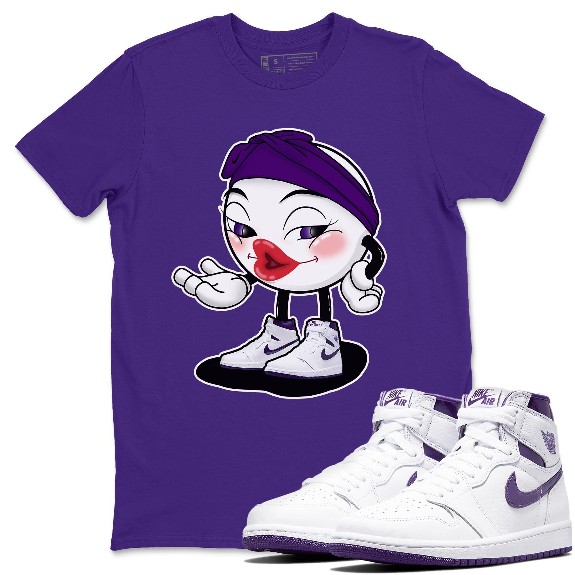 Jordan 1 WMNS Court Purple Shirt To Match Jordans Sexy Emoji Sneaker Tees Jordan 1 WMNS Court Purple Drip Gear Zone Sneaker Matching Clothing Unisex Shirts