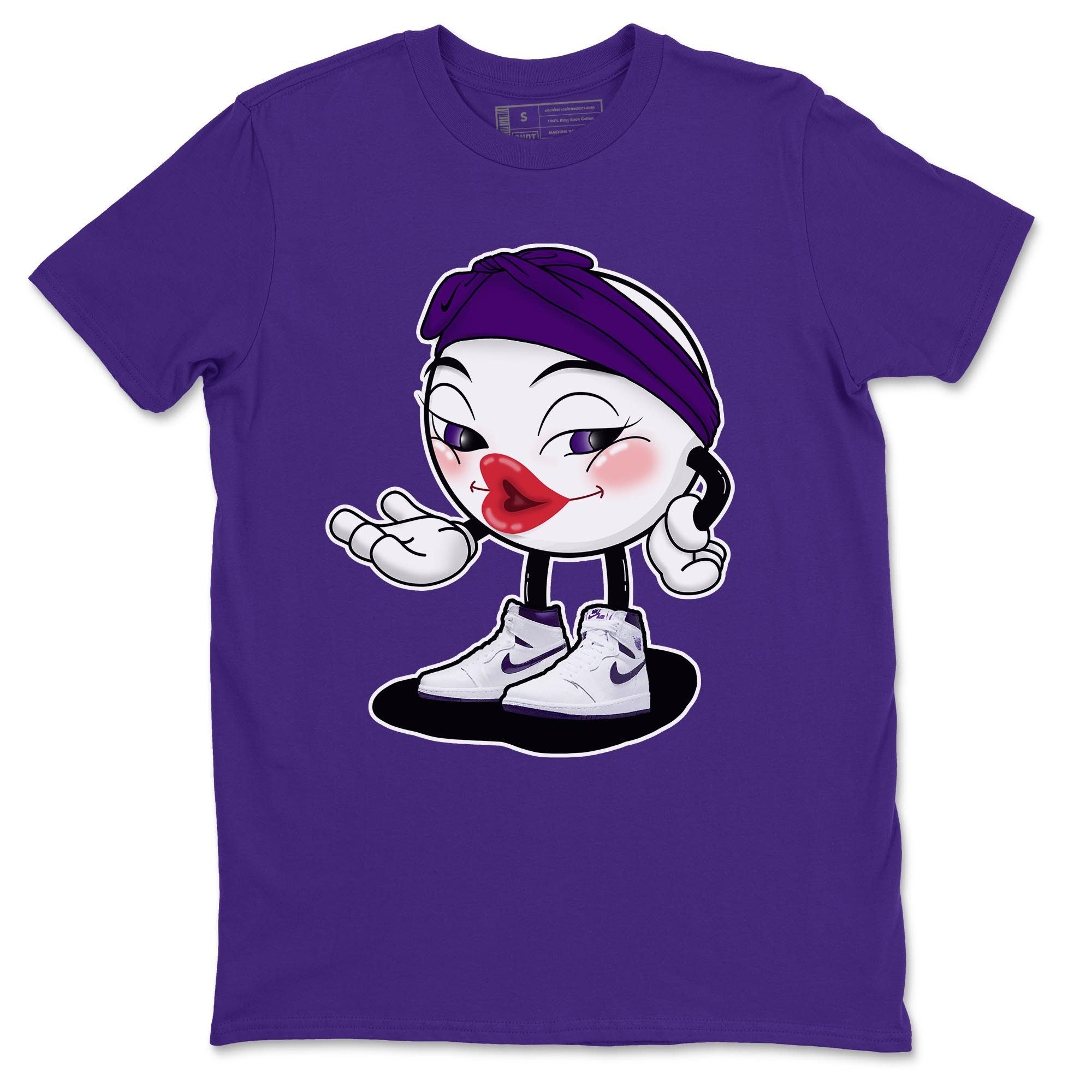 Jordan 1 WMNS Court Purple Shirt To Match Jordans Sexy Emoji Sneaker Tees Jordan 1 WMNS Court Purple Drip Gear Zone Sneaker Matching Clothing Unisex Shirts