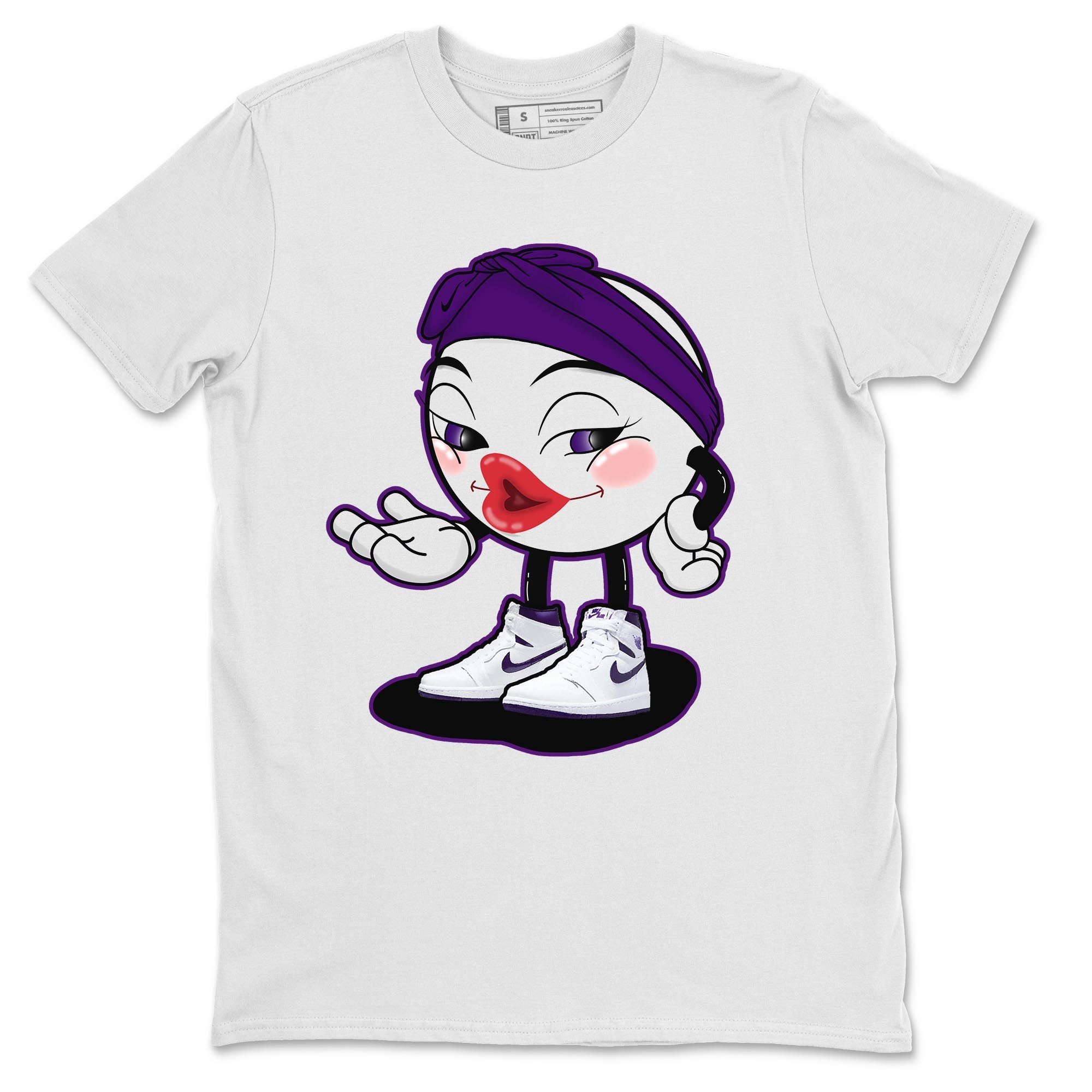 Jordan 1 WMNS Court Purple Shirt To Match Jordans Sexy Emoji Sneaker Tees Jordan 1 WMNS Court Purple Drip Gear Zone Sneaker Matching Clothing Unisex Shirts