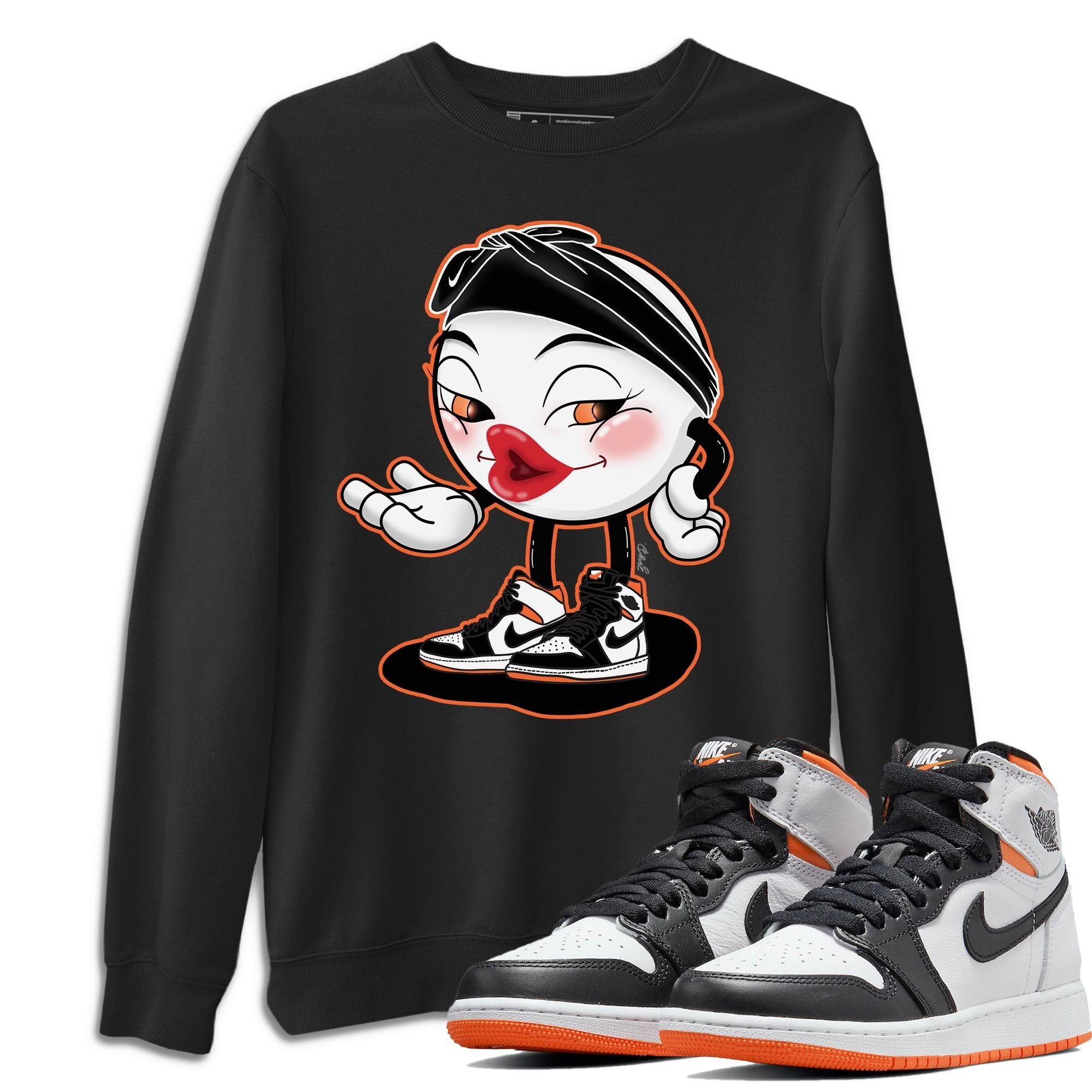 Jordan 1 Electro Orange Sneaker Matching T-Shirt Sexy Emoji Sneaker Tees Jordan 1 Electro Orange Sneaker Release Tees Crew Neck Tees