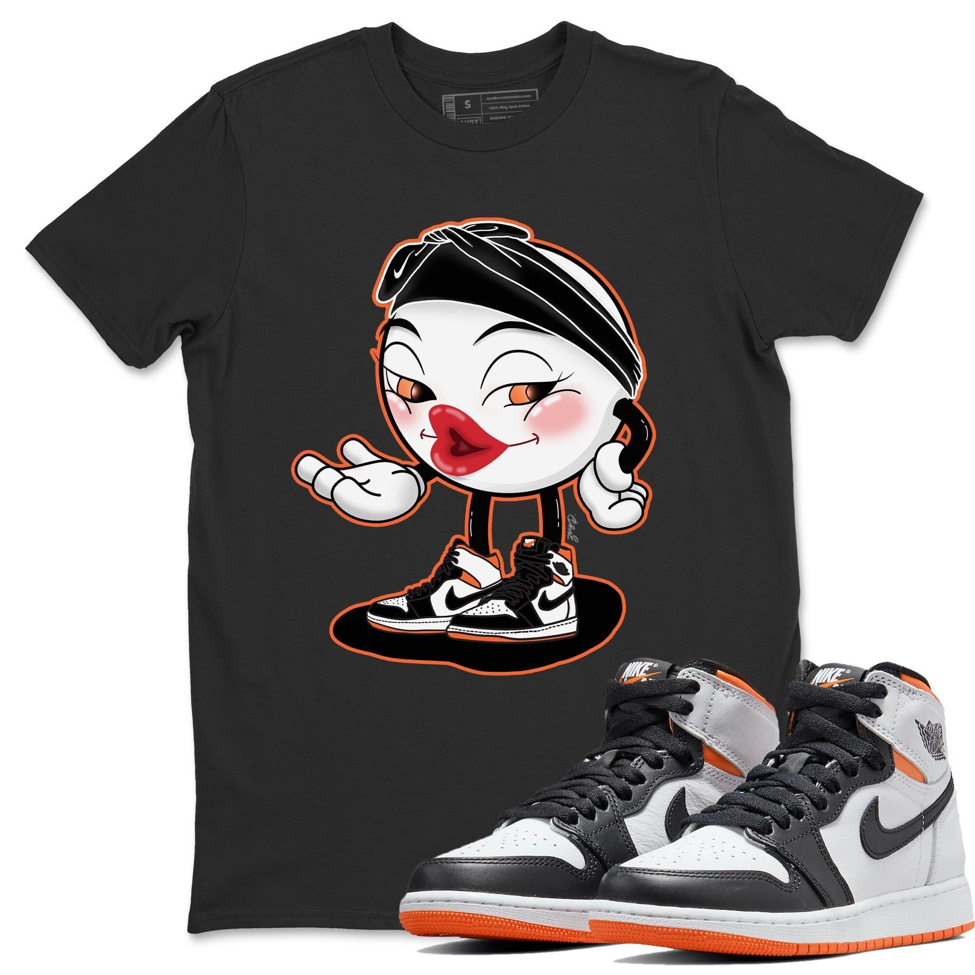 Jordan 1 Electro Orange Sneaker Matching T-Shirt Sexy Emoji Sneaker Tees Jordan 1 Electro Orange Sneaker Release Tees Crew Neck Tees
