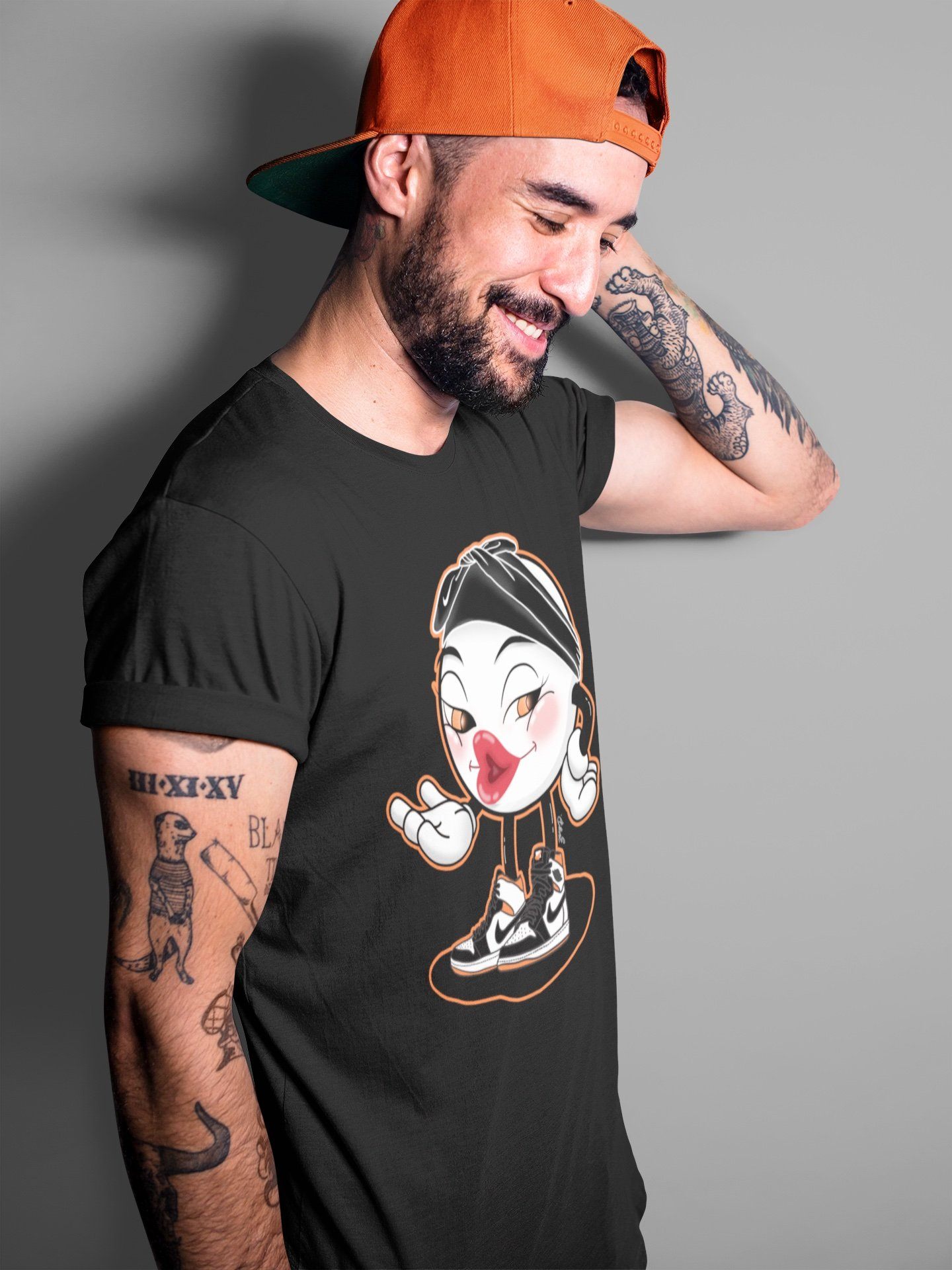 Jordan 1 Electro Orange Sneaker Matching T-Shirt Sexy Emoji Sneaker Tees Jordan 1 Electro Orange Sneaker Release Tees Crew Neck Tees